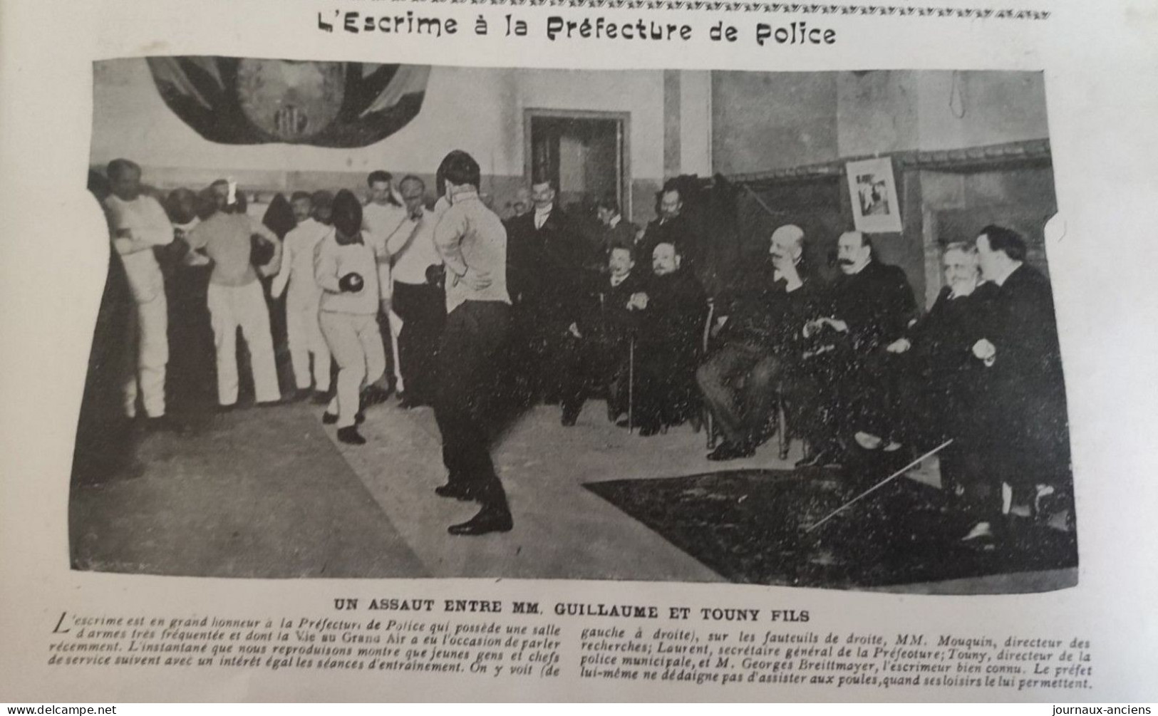 1904 PRÉFECTURE DE POLICE DE PARIS - L'ESCRIME - Mr GUILLAUME ET Mr TOUNY FILS - LA VIE AU GRAND AIR - 1900 - 1949