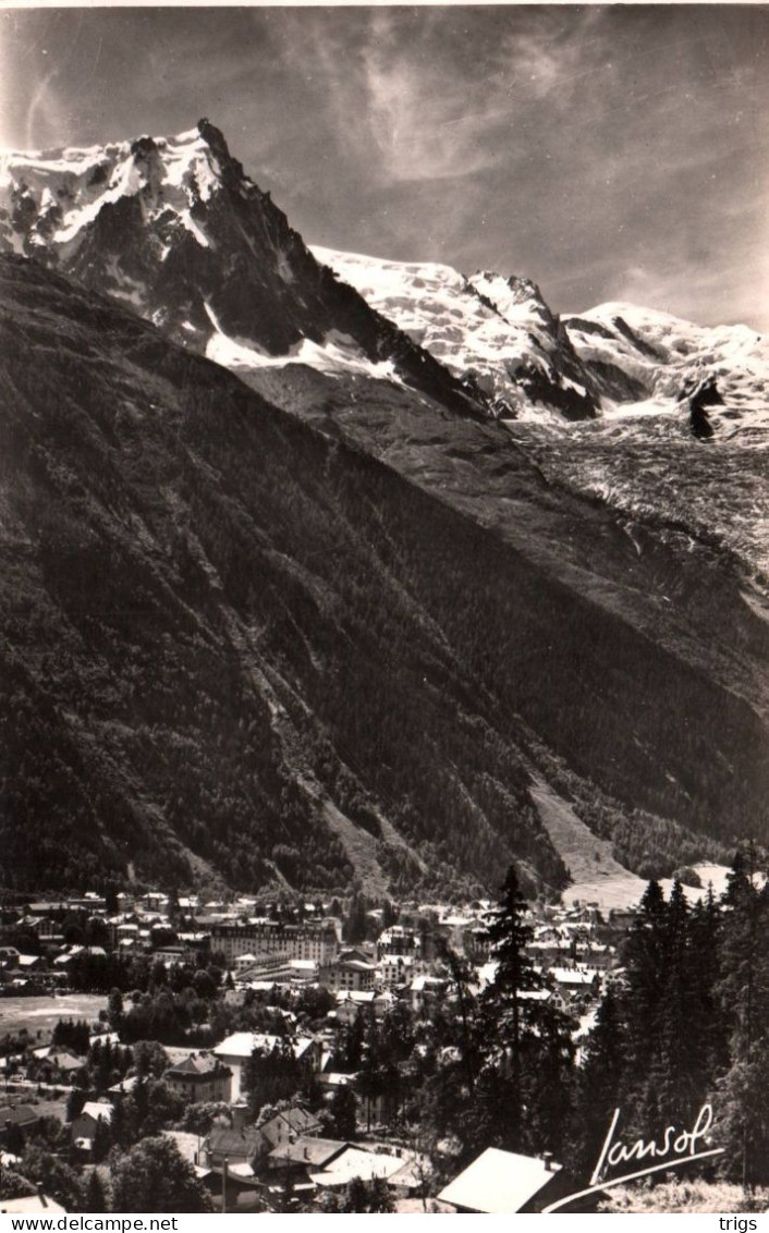 Chamonix Mont Blanc - Vue Générale Et L'Aiguille Du Midi (le Plus Haut Téléphérique Du Monde) - Chamonix-Mont-Blanc