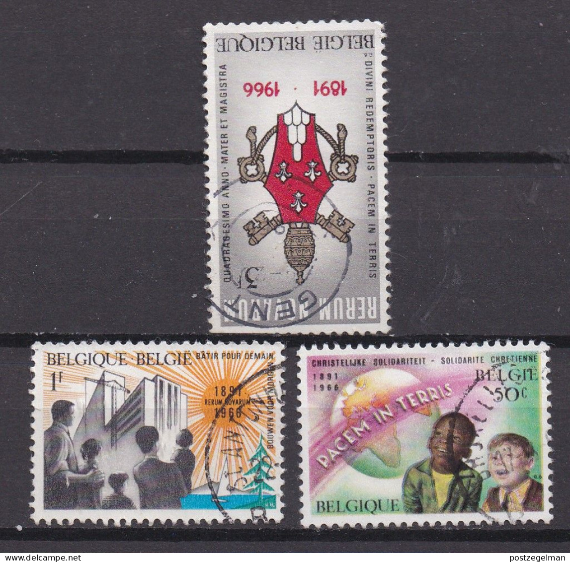 BELGIUM,1966, Used Stamp(s), Rerum Novarum , M1417-1419 , Scan 10434, - Oblitérés