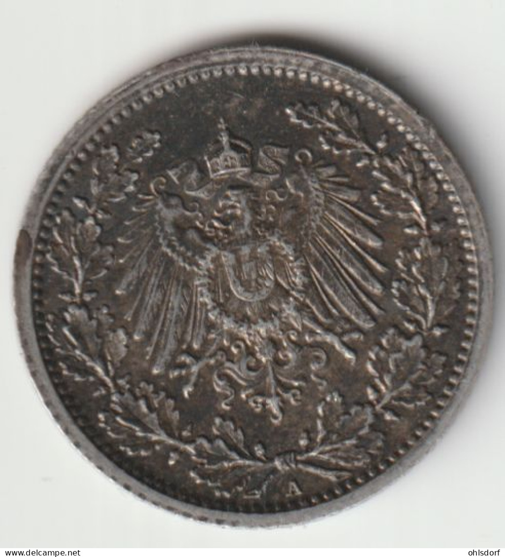 DEUTSCHES REICH 1917 A: 1/2 Mark, Silver, KM 17 - 1/2 Mark