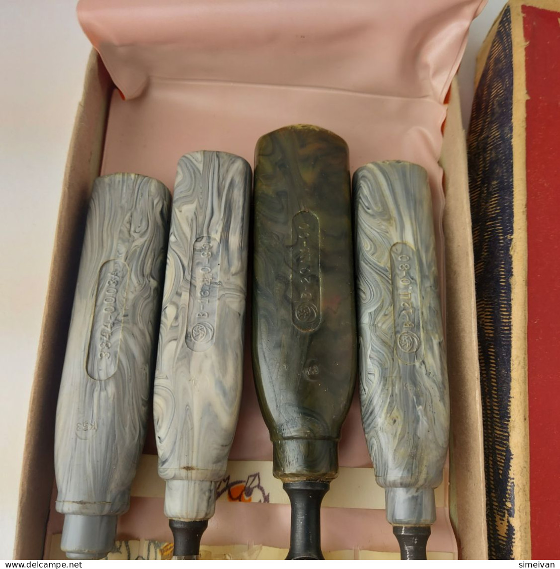 Vintage USSR Chisels for Wood Carving Set of 4 Soviet Woodworking Tool #5543
