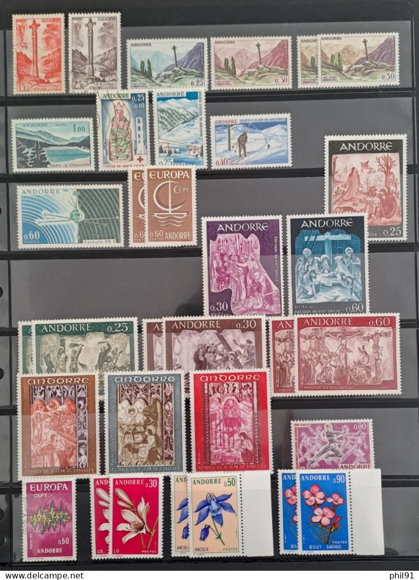 ANDORRE FRANCAIS    Petit Lot De Timbres Neufs Et Oblitérés - Sammlungen