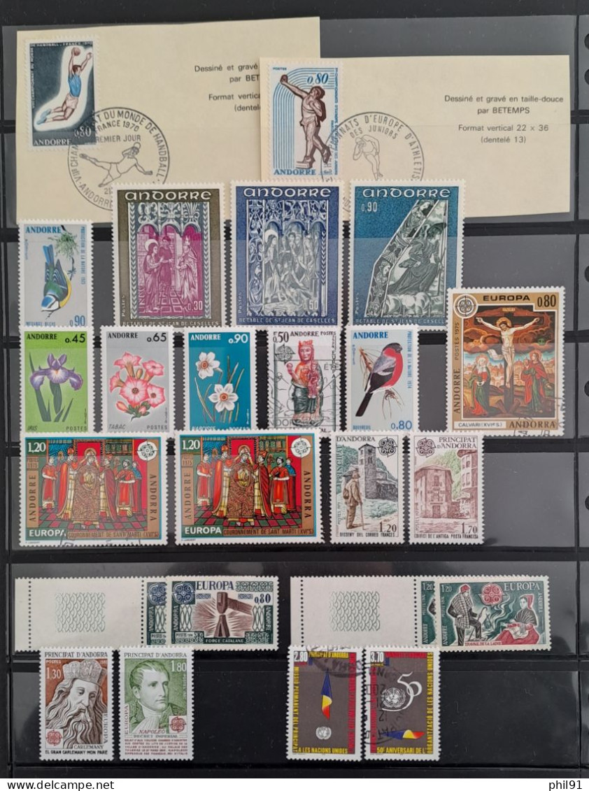 ANDORRE FRANCAIS    Petit Lot De Timbres Neufs Et Oblitérés - Collections