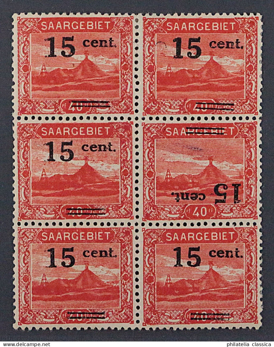 SAAR  73 A NK I **  Aufdruck KOPFSTEHEND/Normal Im PAAR Waagerecht KW 2500,- € - Unused Stamps