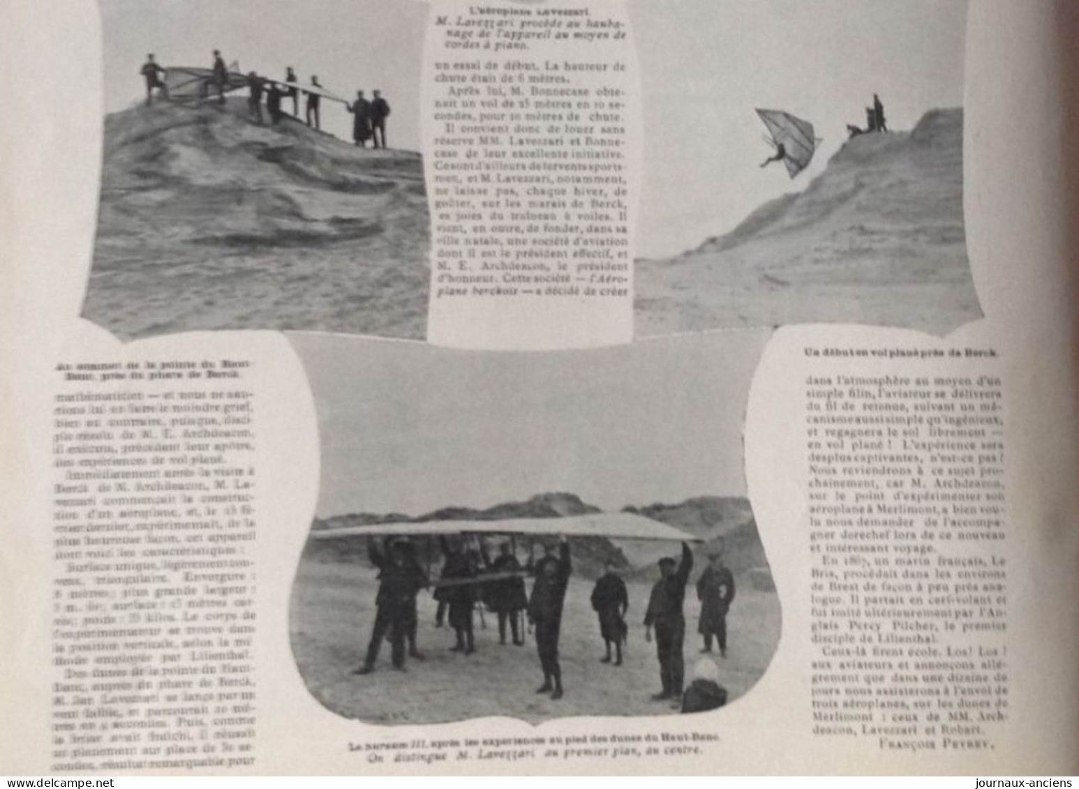 1904 BERCK SUR MER ( 62 )  - DUNE DE LA POINTE DU HAUT BANC - LE VOL PLANÉ - LES PREMIERES EXPÉRIENCES - 1900 - 1949