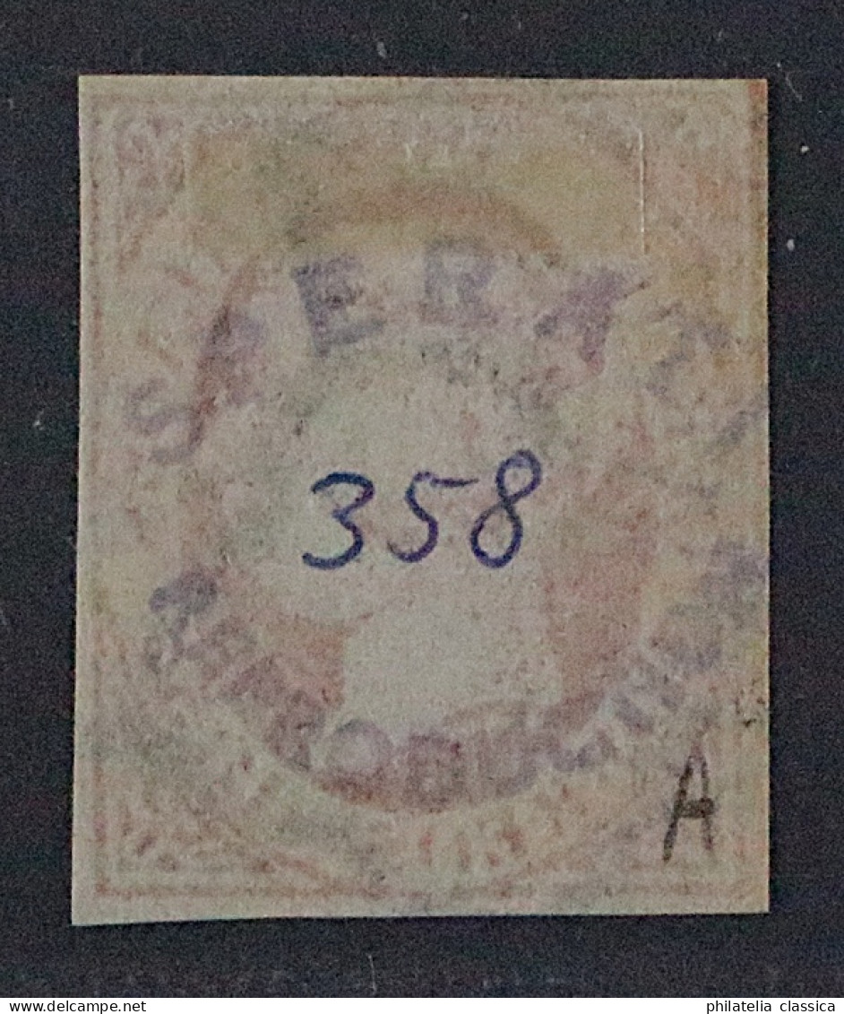 1851, SPANIEN 8, Isabella Im Oval 2 R. Orange, Sperati-Fälschung Nr. 358 - Gebruikt