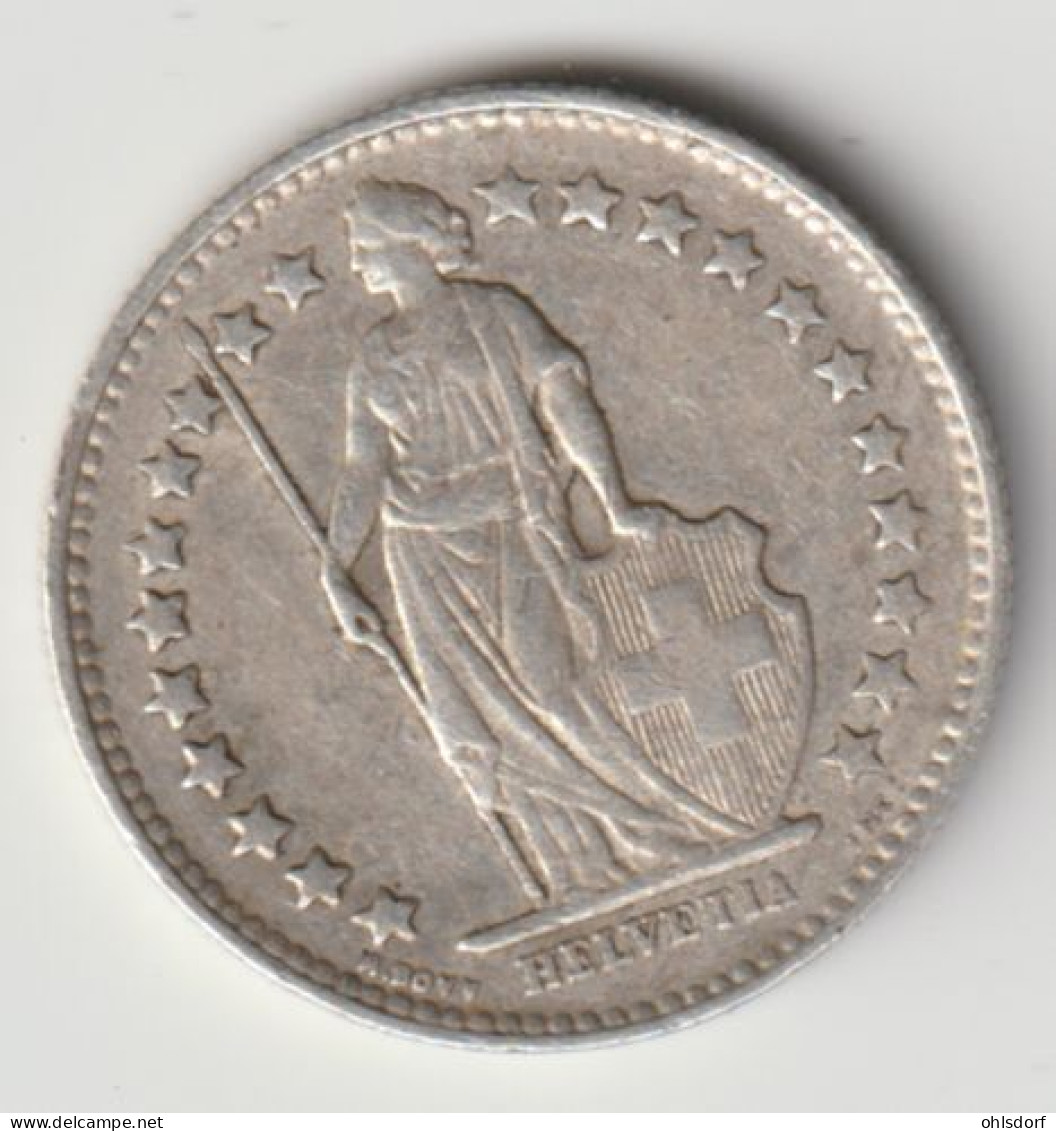 HELVETIA 1946: 1/2 Fr., Silver, KM 23 - 1/2 Franc