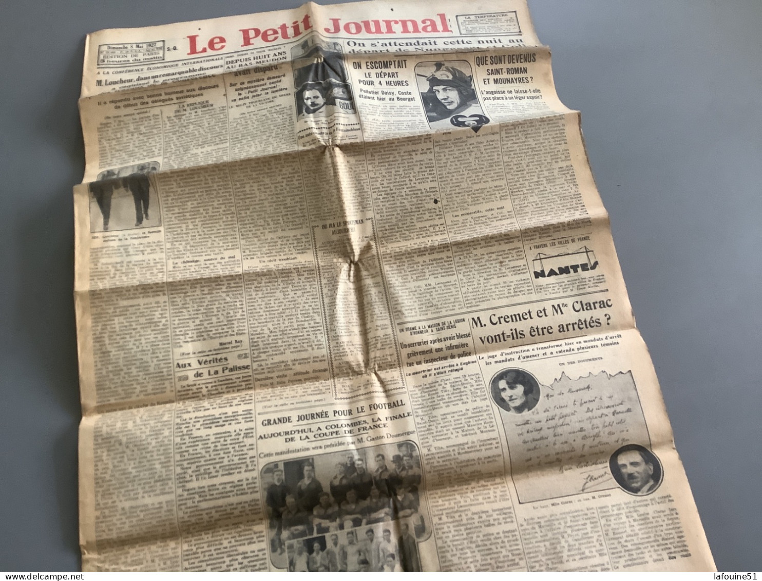 Le Petit Journal 1927, Coupe De France Foot OLYMPIQUE MARSEILLE /QUEVILLY US.     NUNGESSER - Andere & Zonder Classificatie