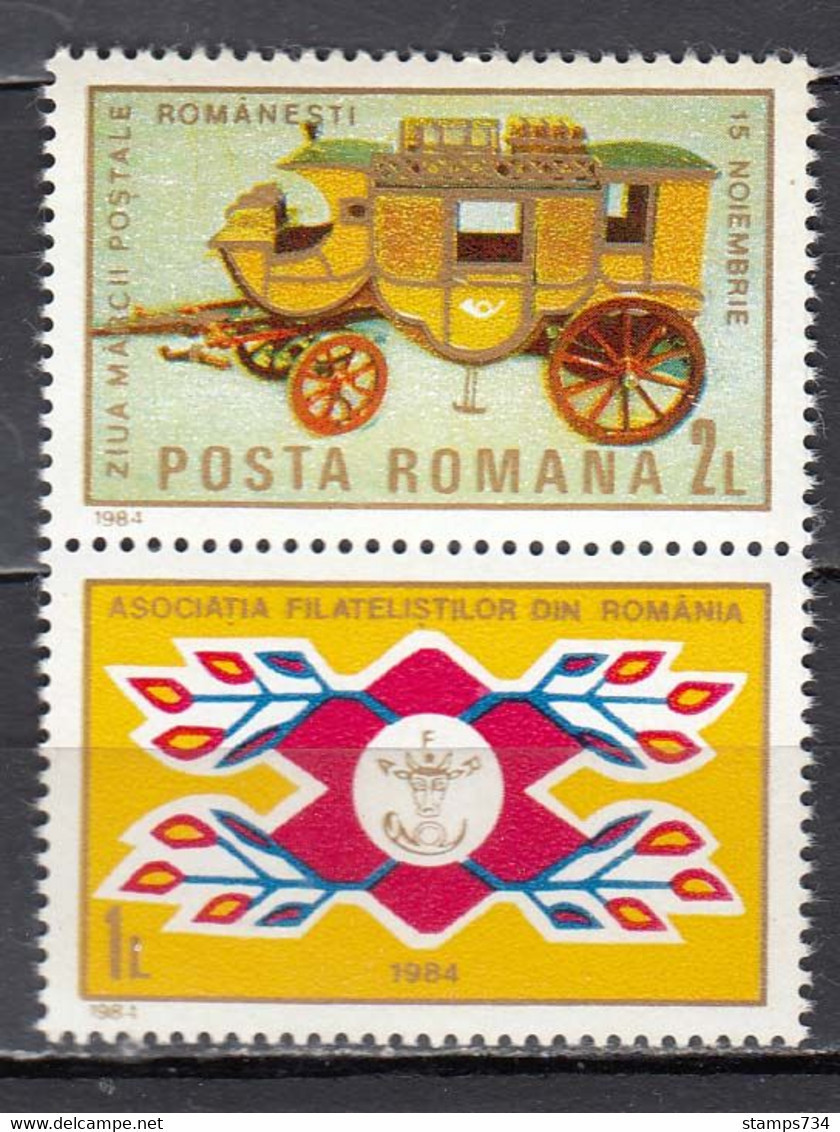 Romania 1984 - Day Of The Stamp, Mi-Nr. 4102Zf., MNH** - Nuovi