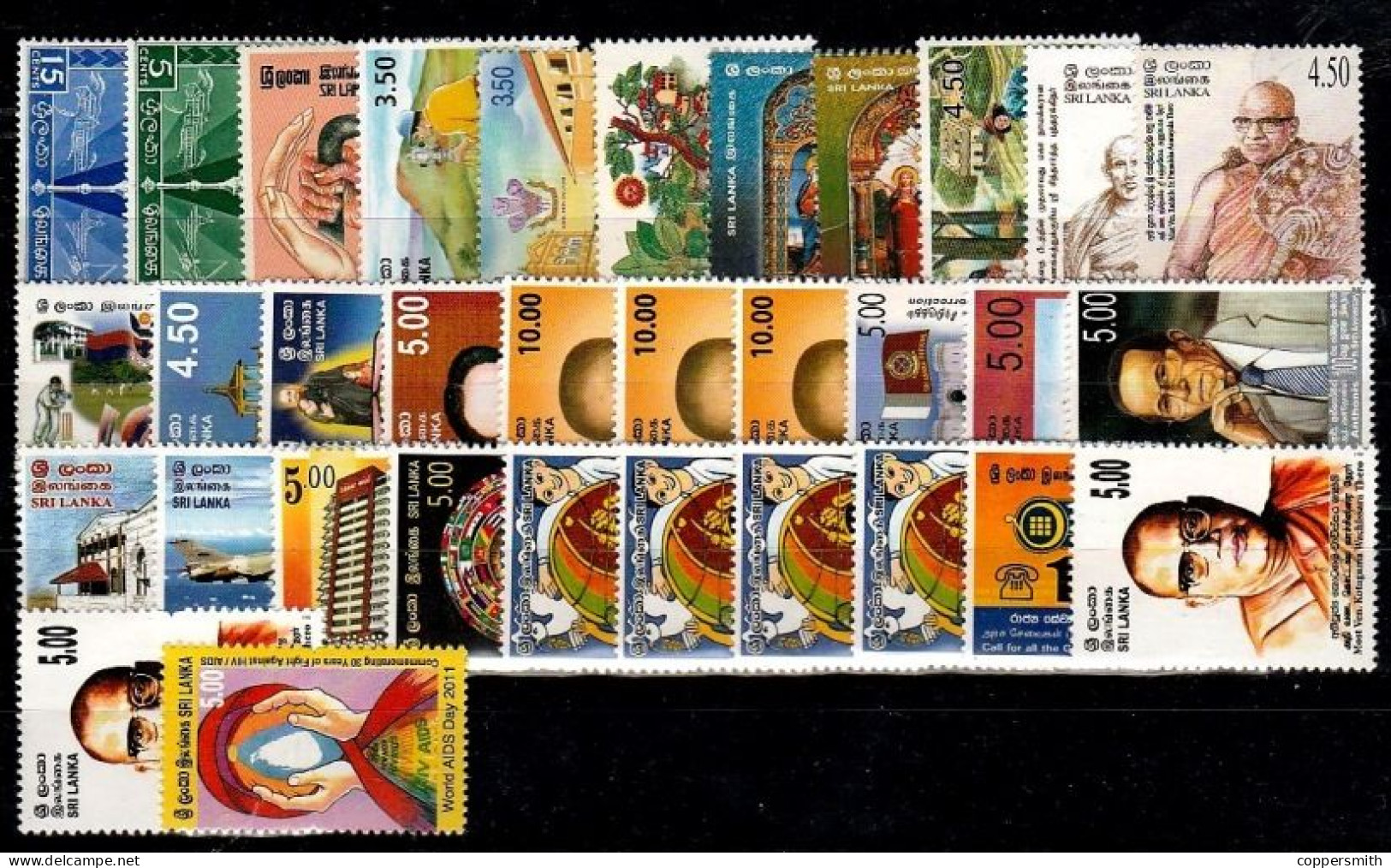 (0438-938) Sri Lanka  Lot Ex 1952-2011  ** / Mnh  Michel Ex 277-1874 - Sri Lanka (Ceilán) (1948-...)