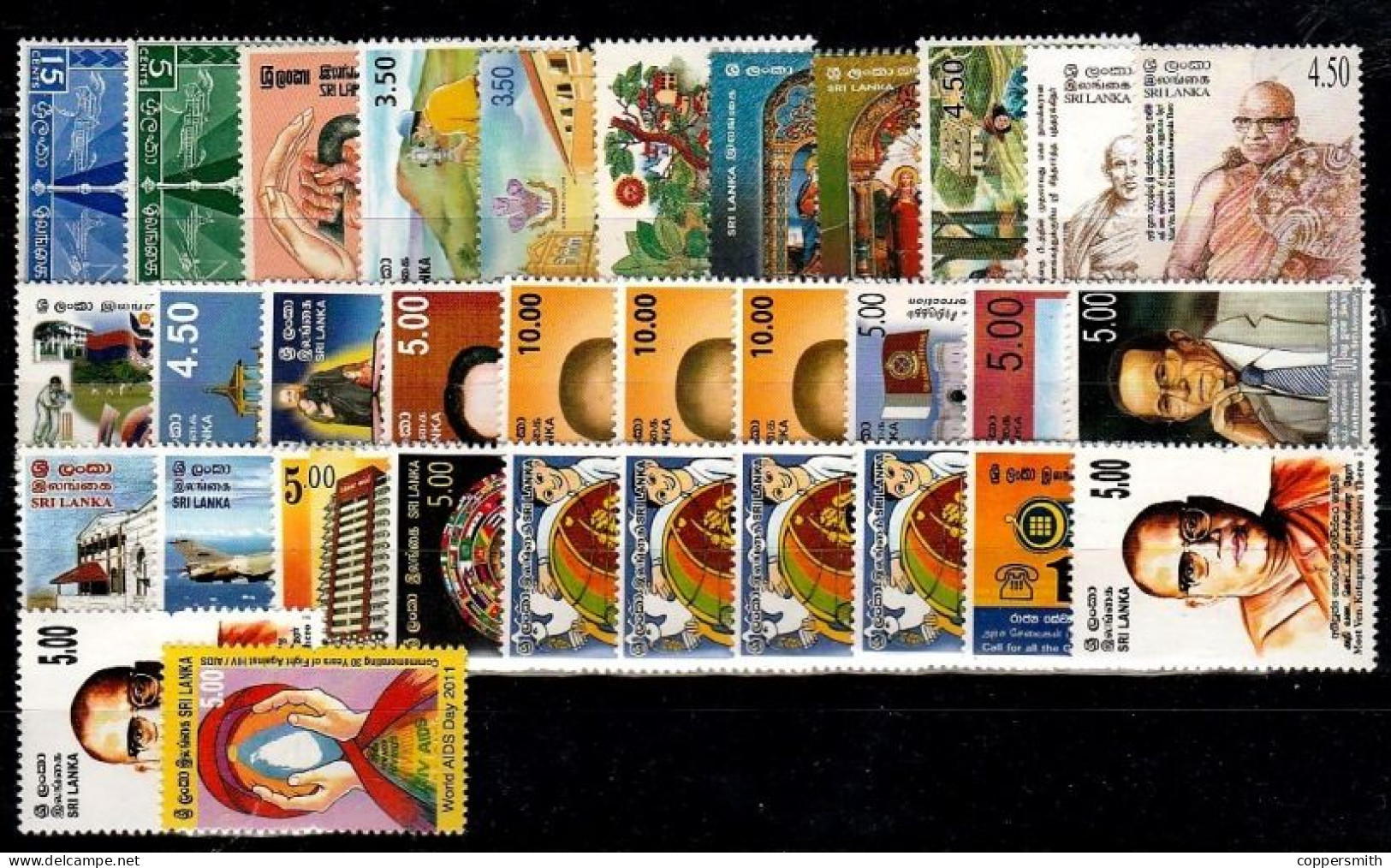 (0438-938) Sri Lanka  Lot Ex 1952-2011  ** / Mnh  Michel Ex 277-1874 - Sri Lanka (Ceylon) (1948-...)