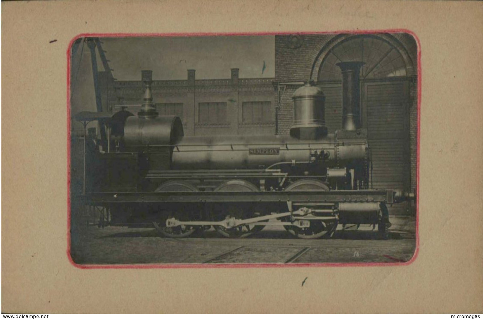 Chemin De Fer De Westphalie 030 Simplon - Borsig 1865 - Photo Contrecollée - Trains