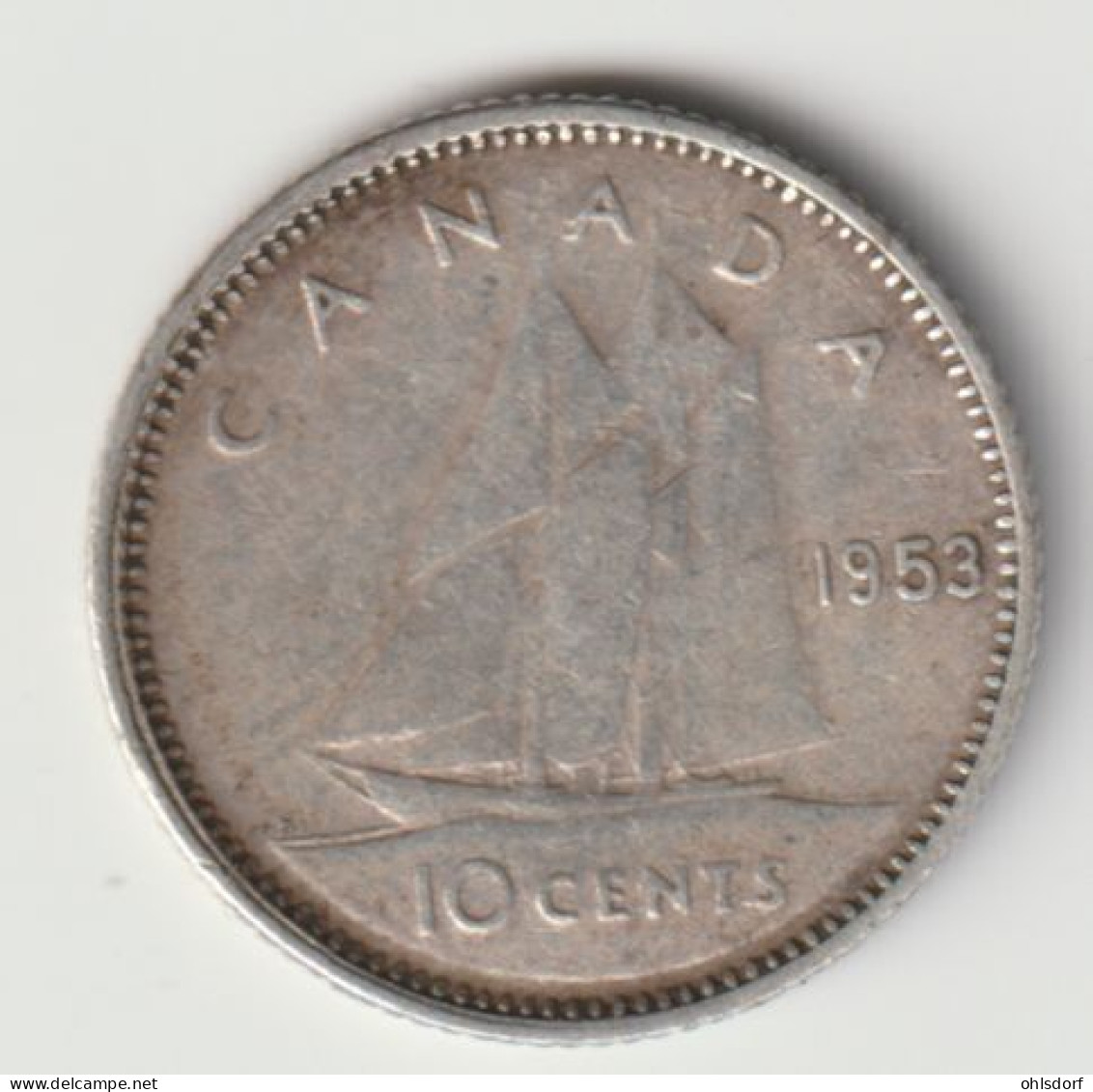 CANADA 1953: 10 Cents, Silver, KM 51 - Canada