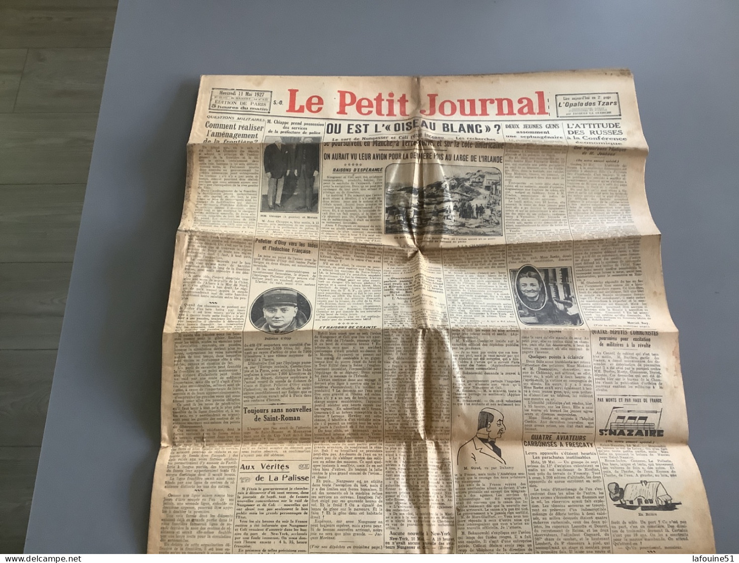 LE PETIT JOURNAL.  1927.        NUNGESSER.    OISEAU BLANC - Other & Unclassified