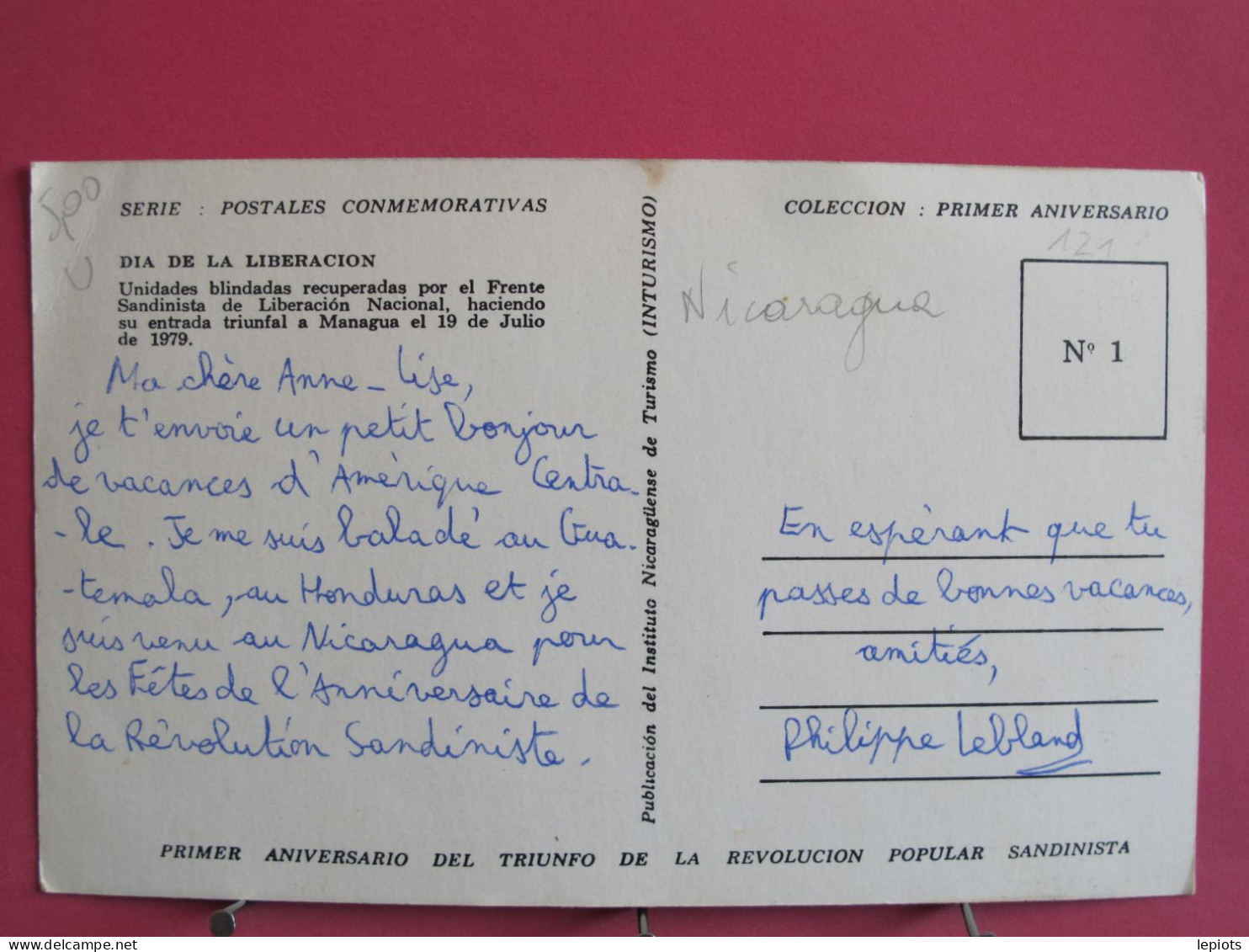 Visuel Très Peu Courant - Nicaragua - Primer Aniversario Triunfo De La Revolucion Popular Sandinista - Dia De Liberacion - Nicaragua