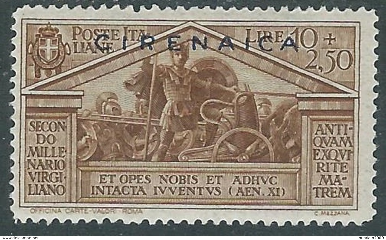 1930 CIRENAICA VIRGILIO 10 LIRE MH * - P41-9 - Cirenaica