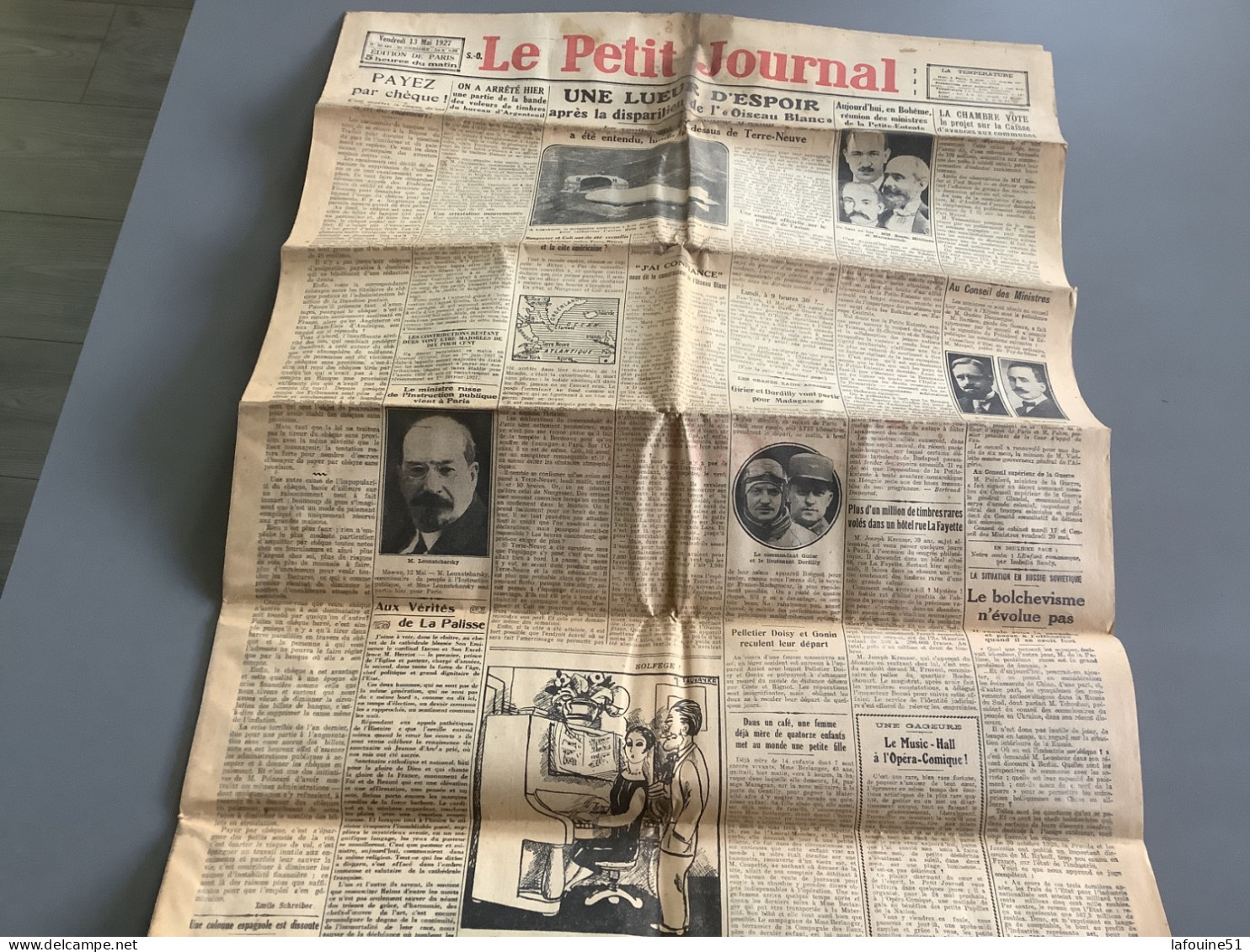 LE PETIT JOURNAL.  1927.        NUNGESSER.       Oiseau Blanc - Other & Unclassified