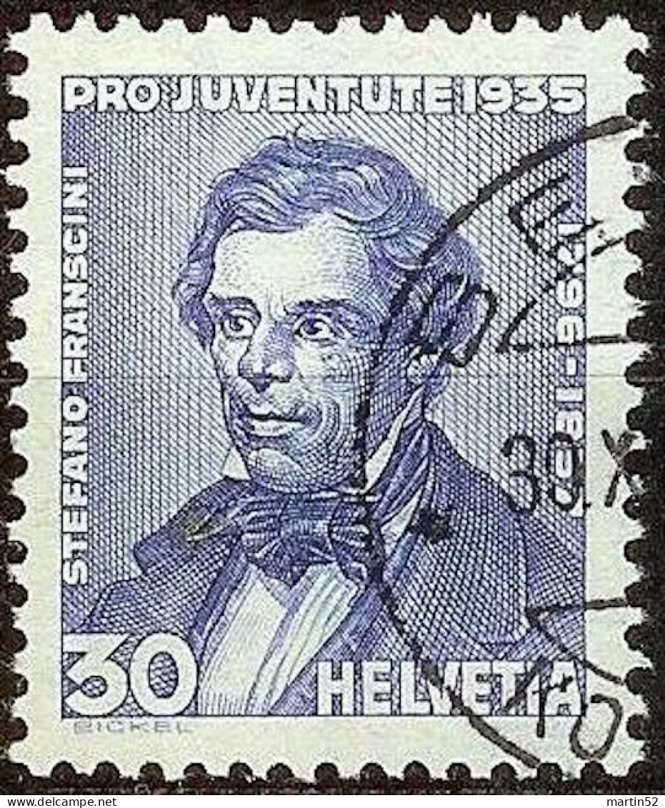 Schweiz Suisse Pro Juventute 1935: Stefano Franscini Zu W76 Mi 290 Yv 285 ⊙ BERN 30.XII.35 KORNHAUS (Zumstein CHF 18.50) - Used Stamps
