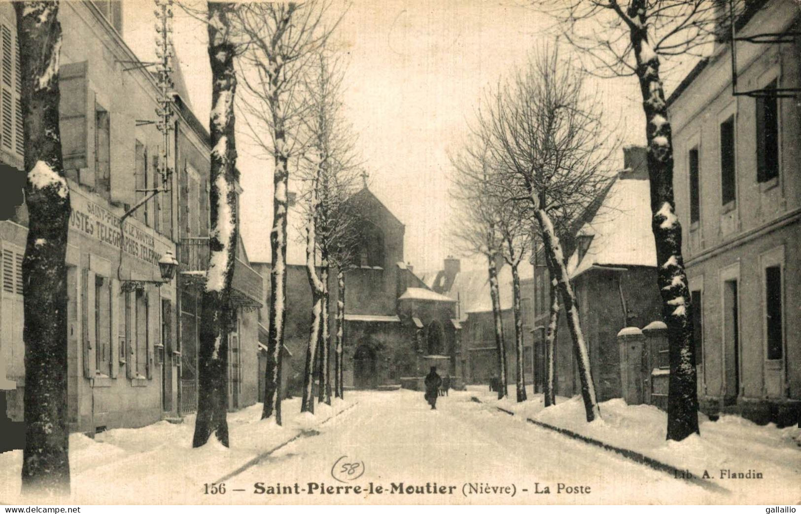 SAINT PIERRE LE MOUTIER LA POSTE SOUS LA NEIGE - Saint Pierre Le Moutier