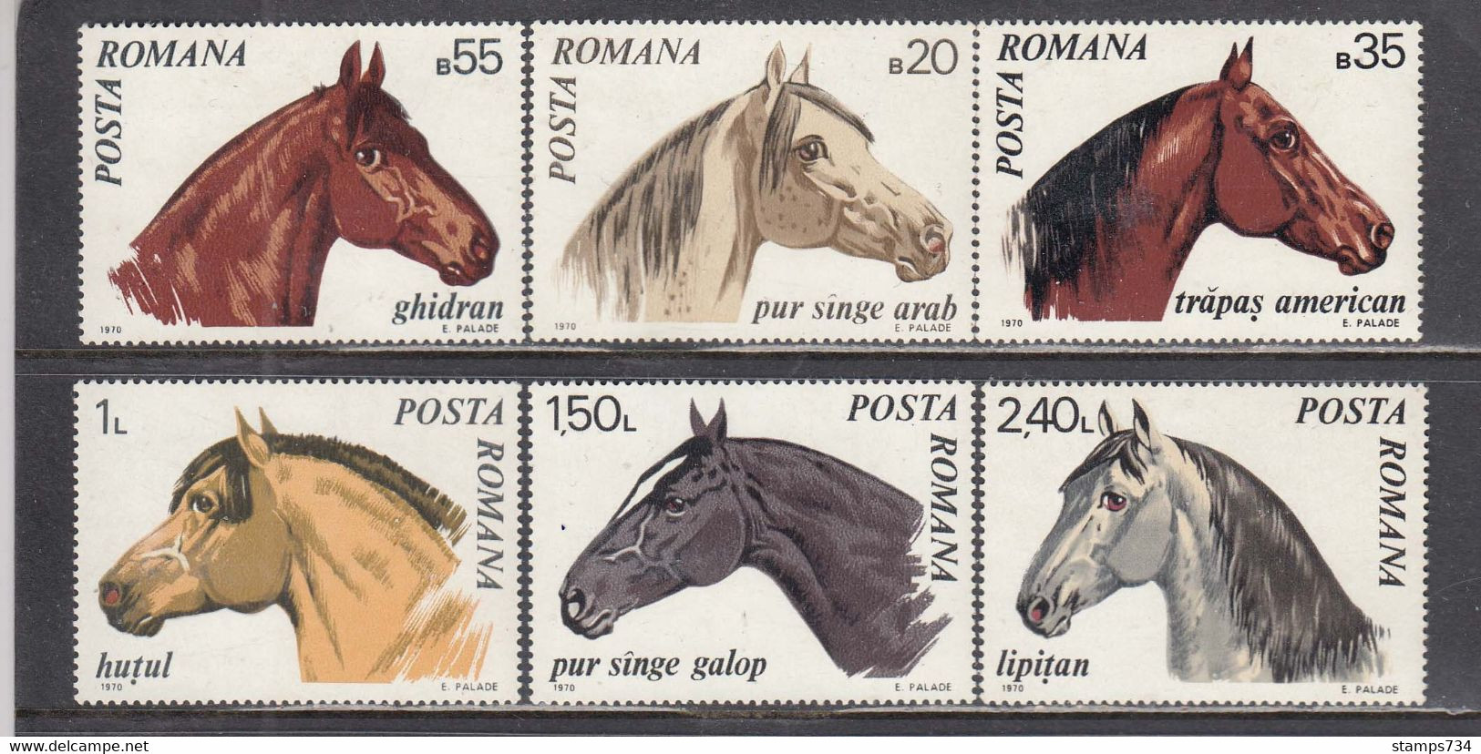 Romania 1970 - Horses, Mi-Nr. 2888/93, MNH** - Ongebruikt