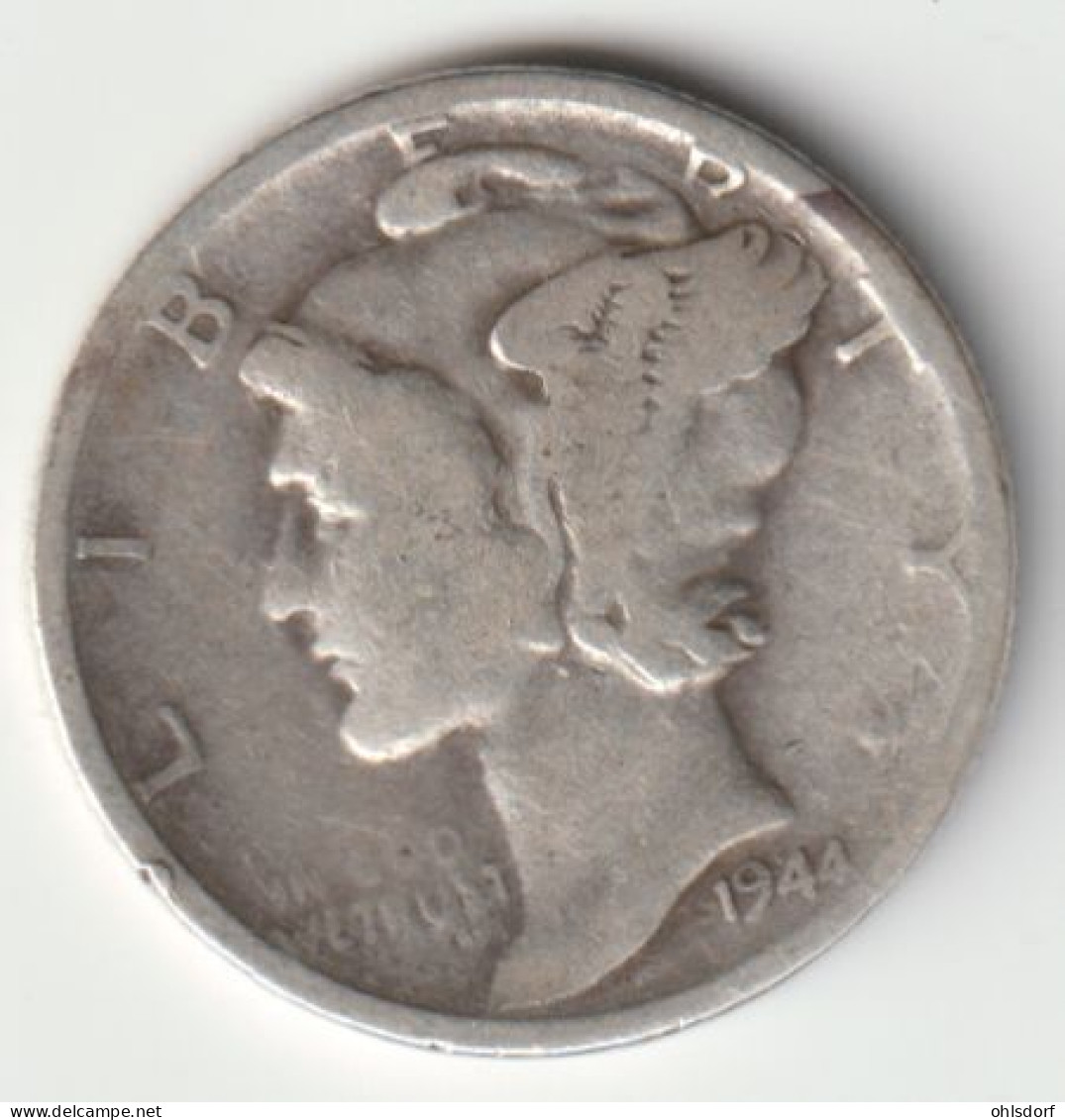 U.S.A. 1944: Dime, Silver, KM 140 - 1916-1945: Mercury (kwik)