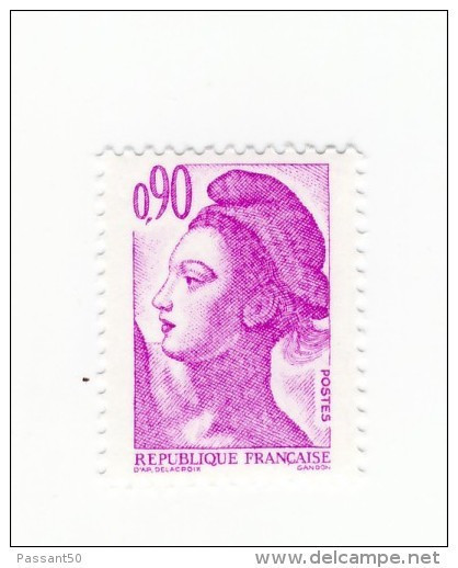 Liberté 0fr90 Violet YT 2242d En GOMME MATE. Pas Courant, Voir Le Scan. Cote YT : 2 €, Maury N° 2247b : 2.50 €. - Unused Stamps