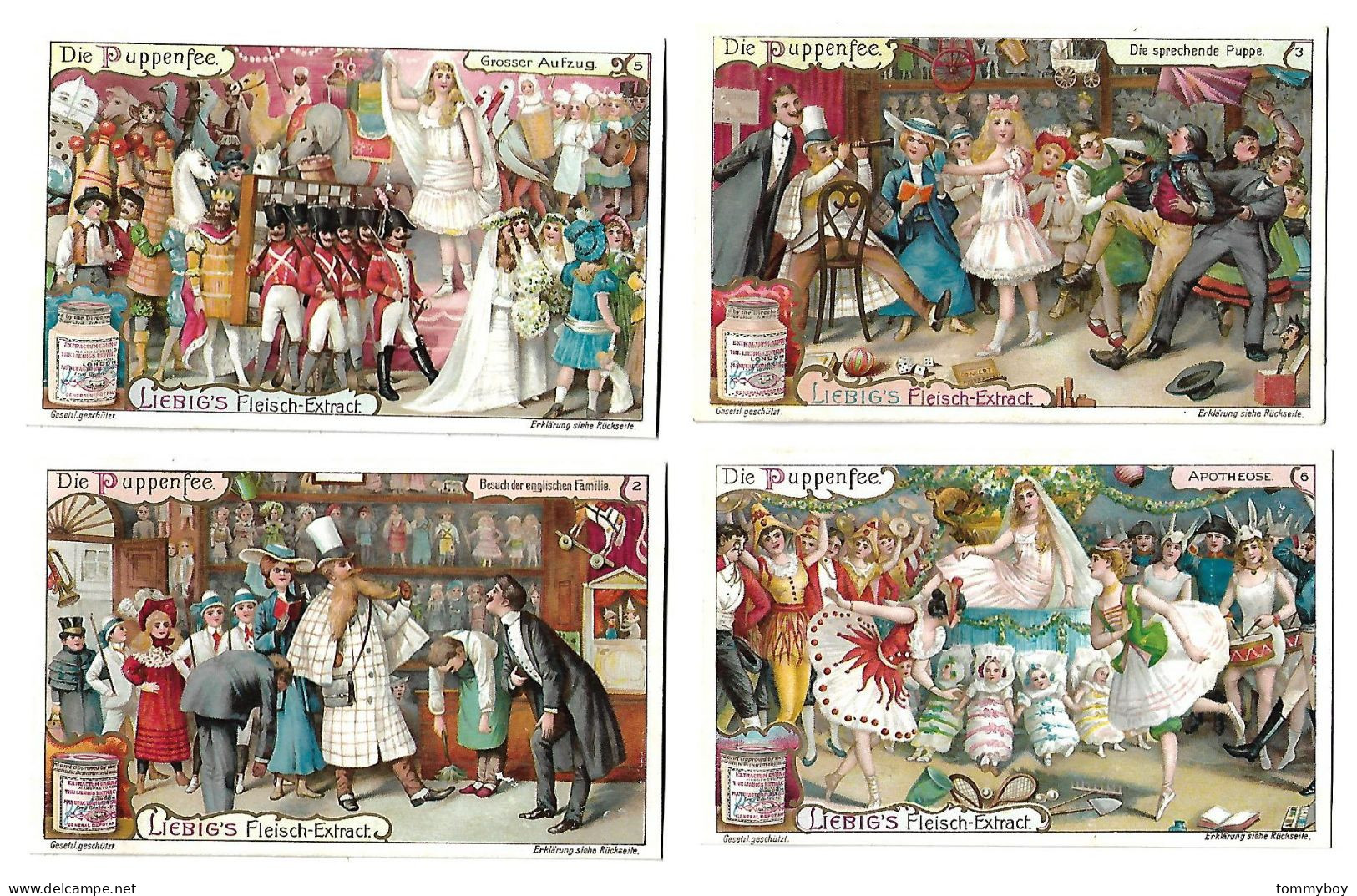 S 892, Liebig 6 Cards, Die Puppenfee (spots At The Back) - Liebig