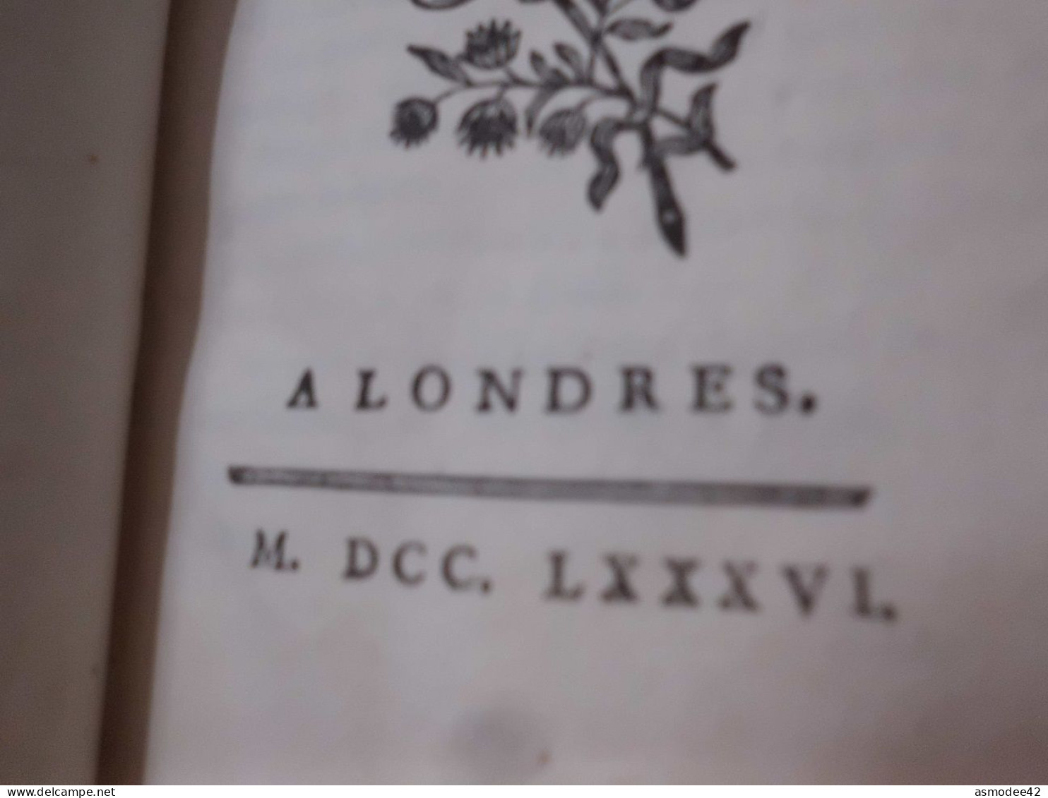 PENSEES  DE ROUSSEAU   1786 TOME 2 SEUL  LIVRE ANCIEN XVIIIème  DIM 12,5 X 7,5 cm