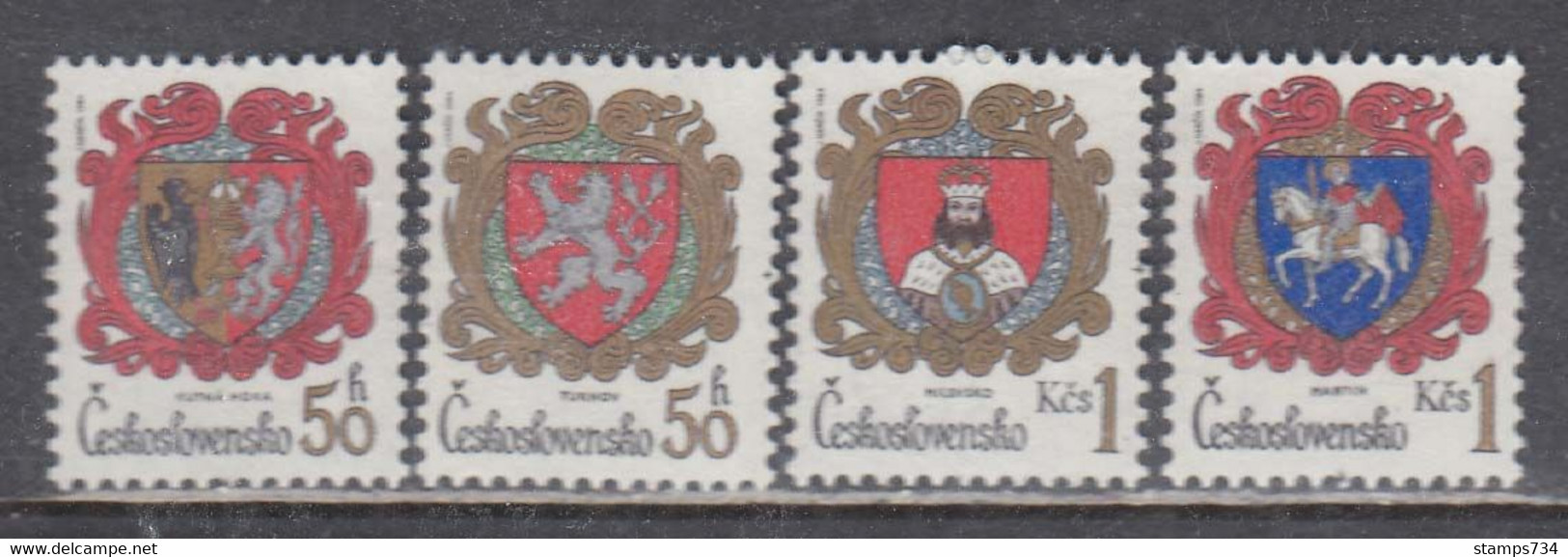 Czechoslovakia 1984 - City Coat Of Arms, Mi-Nr. 2754/57, MNH** - Nuevos