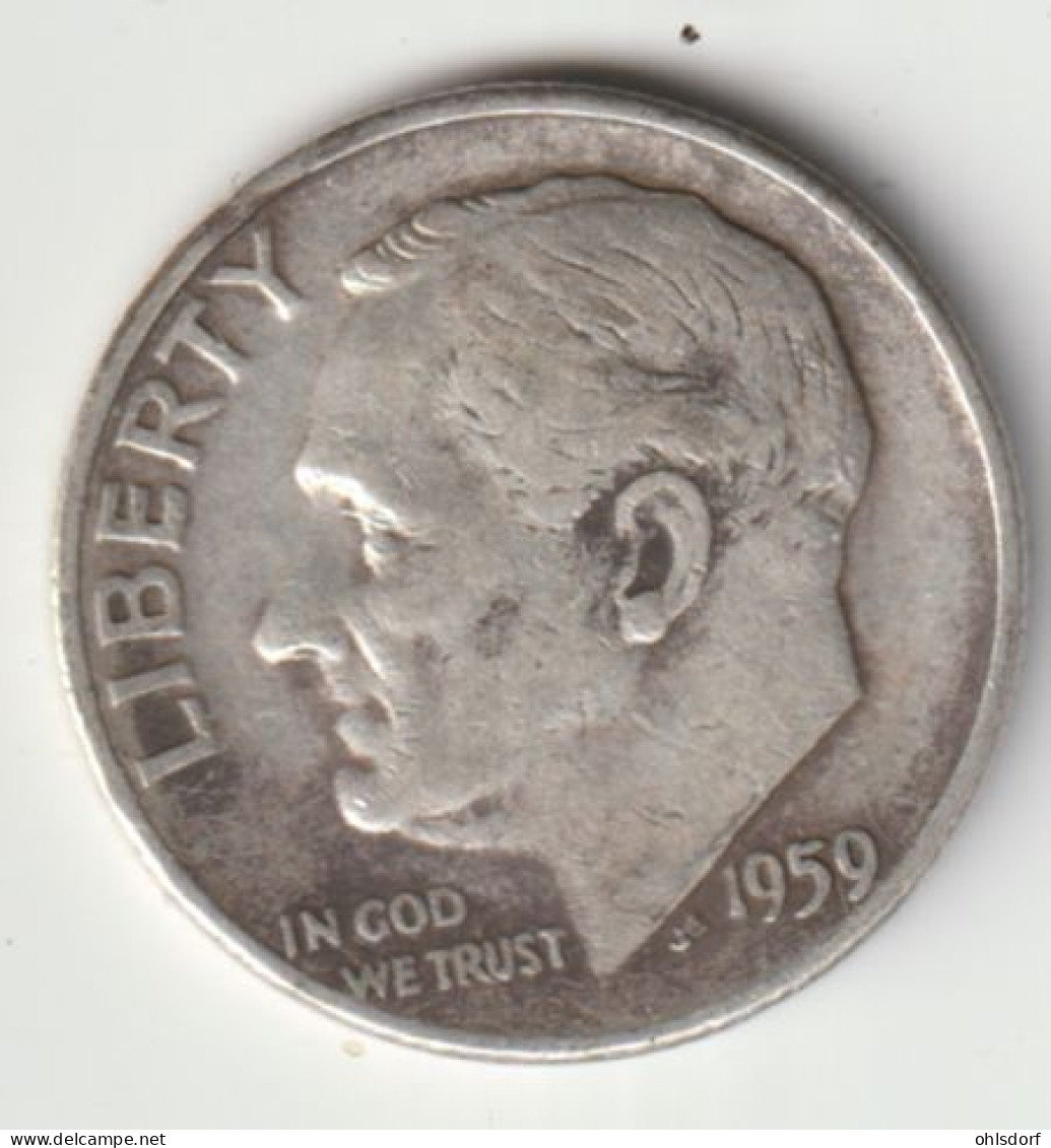 U.S.A. 1959: Dime, Silver, KM 195 - 1946-...: Roosevelt