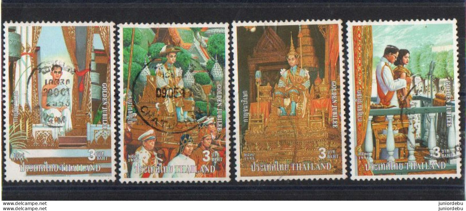 Thailand - 1996 - The 50th Anniversary Of King Bhumibol's Accession To Throne As Rama IX - 4 Diff - Used  OL25/11/2023 - Thailand