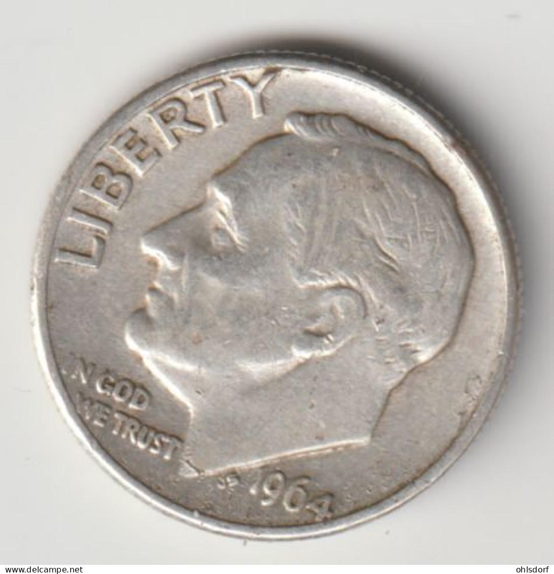 U.S.A. 1964: Dime, Silver, KM 195 - 1946-...: Roosevelt