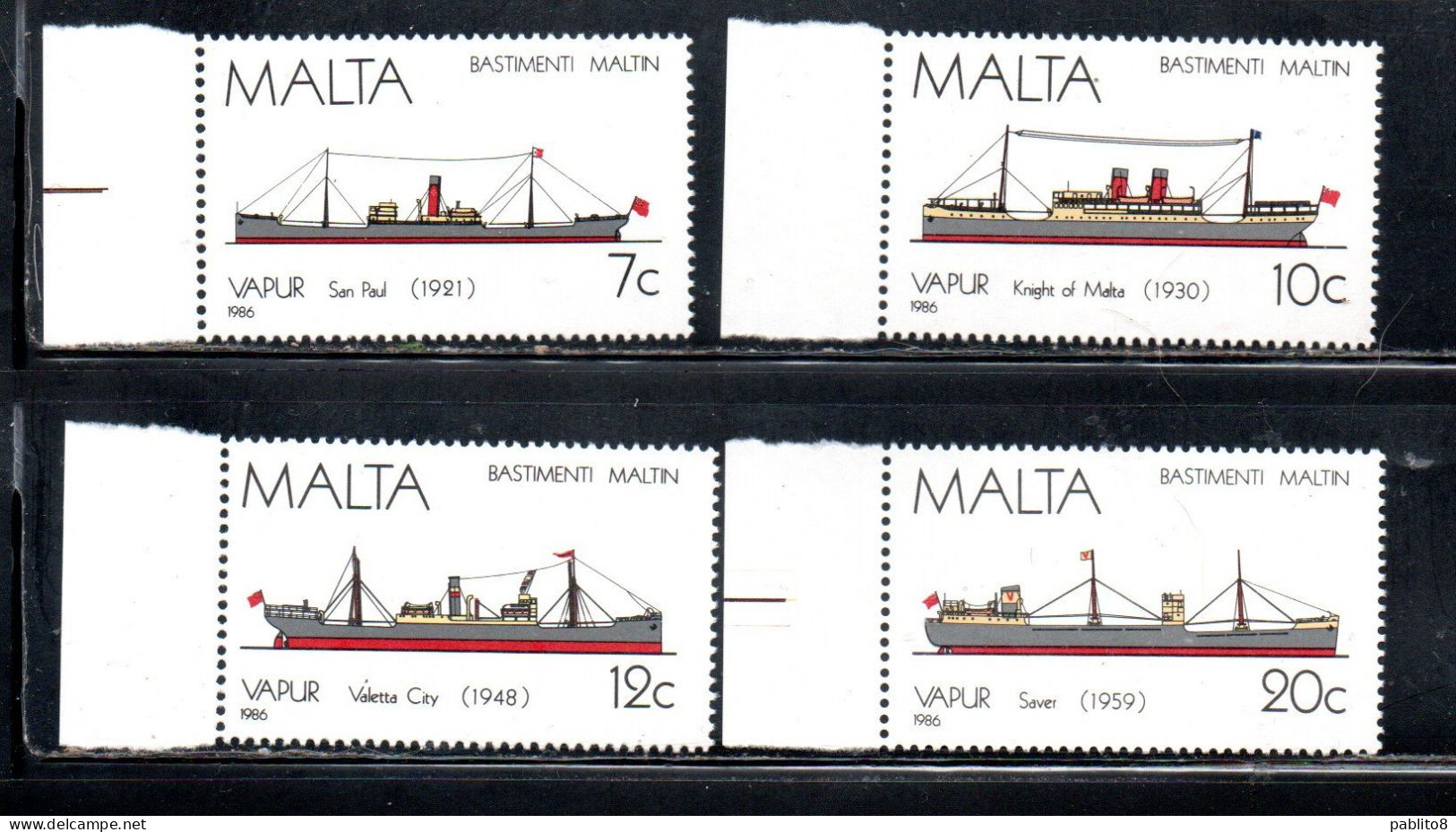 MALTA 1986 SHIPS COMPLETE SET SERIE MNH - Malta