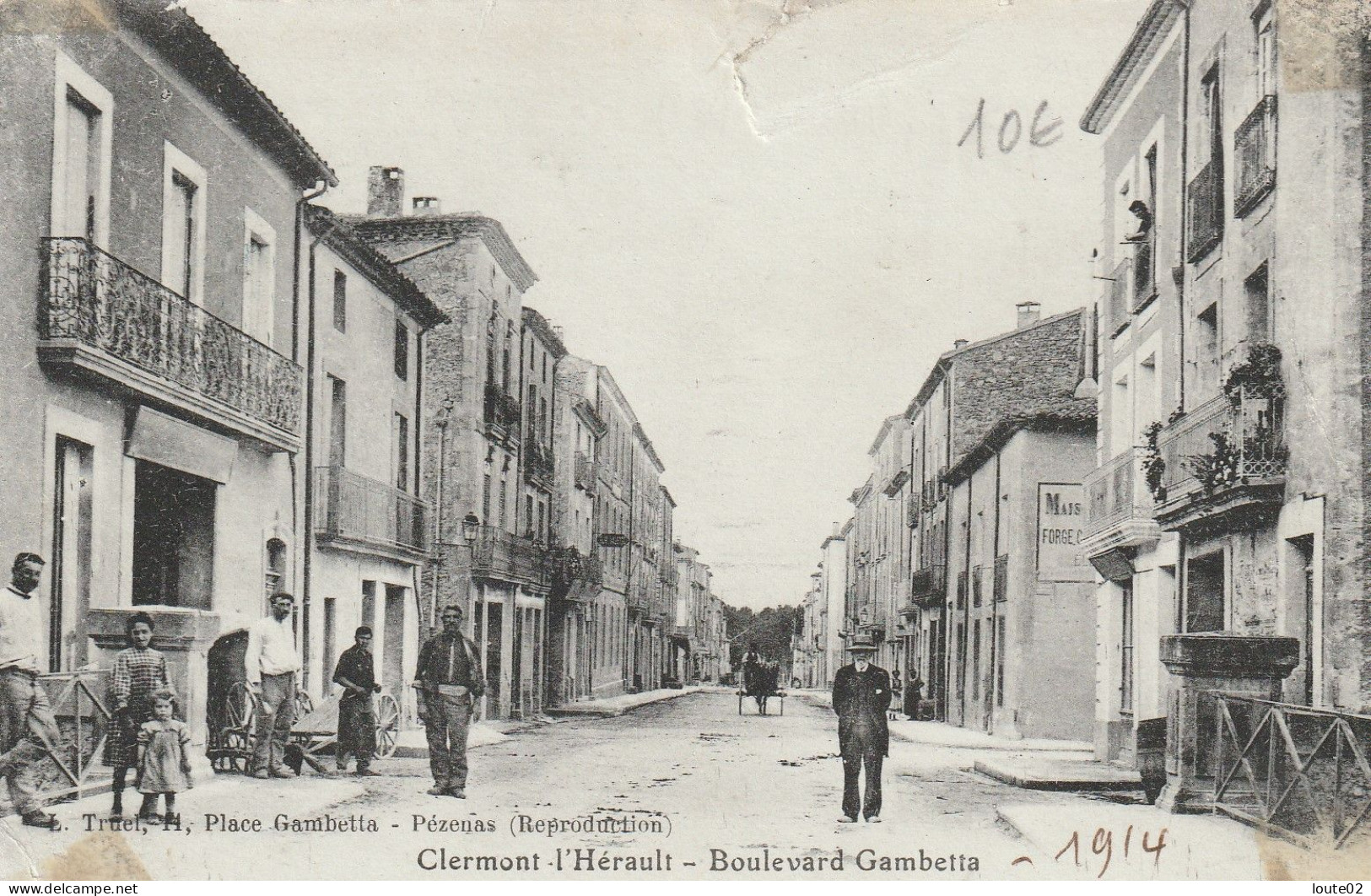 CPA CLERMONT L HERAULT BOULEVARD  GAMBETTA - Clermont L'Hérault