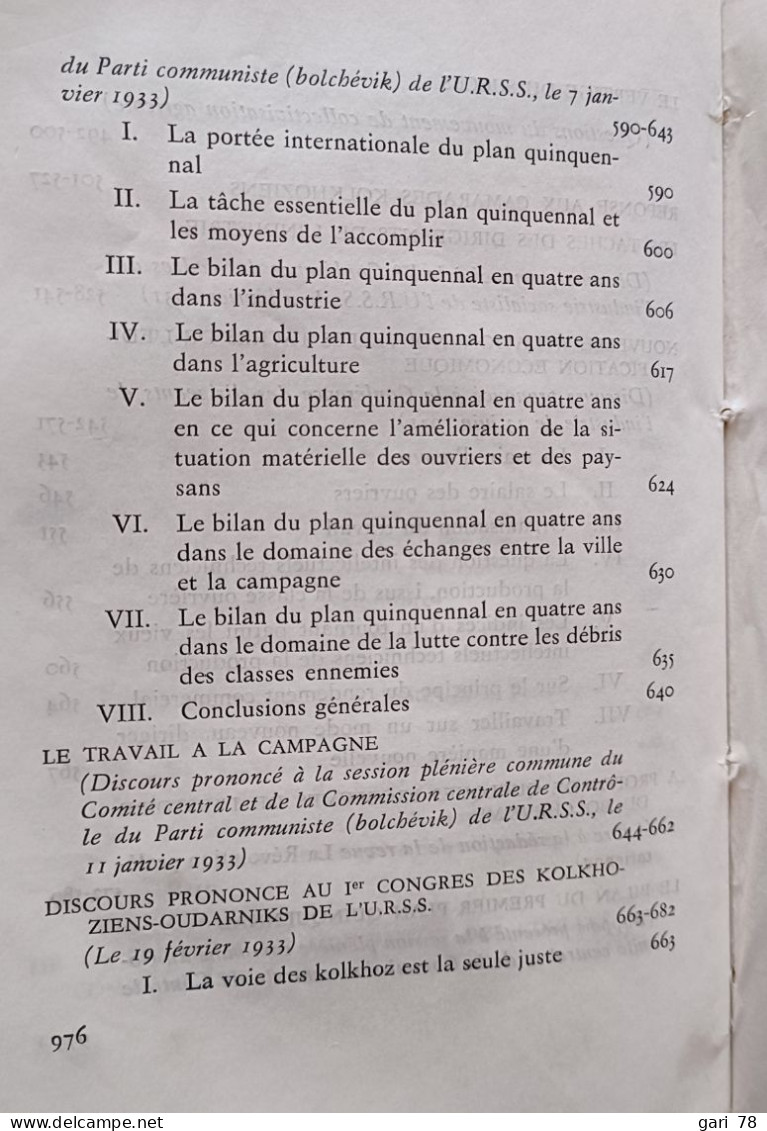 STALINE les questions du léninisme 1re édition