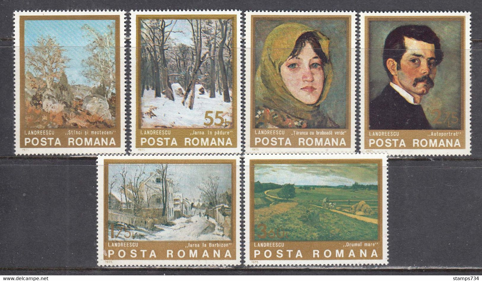 Romania 1975 - Paintings Of Andreescu, Romanian Painter, Mi-Nr. 3247/52, MNH** - Nuovi