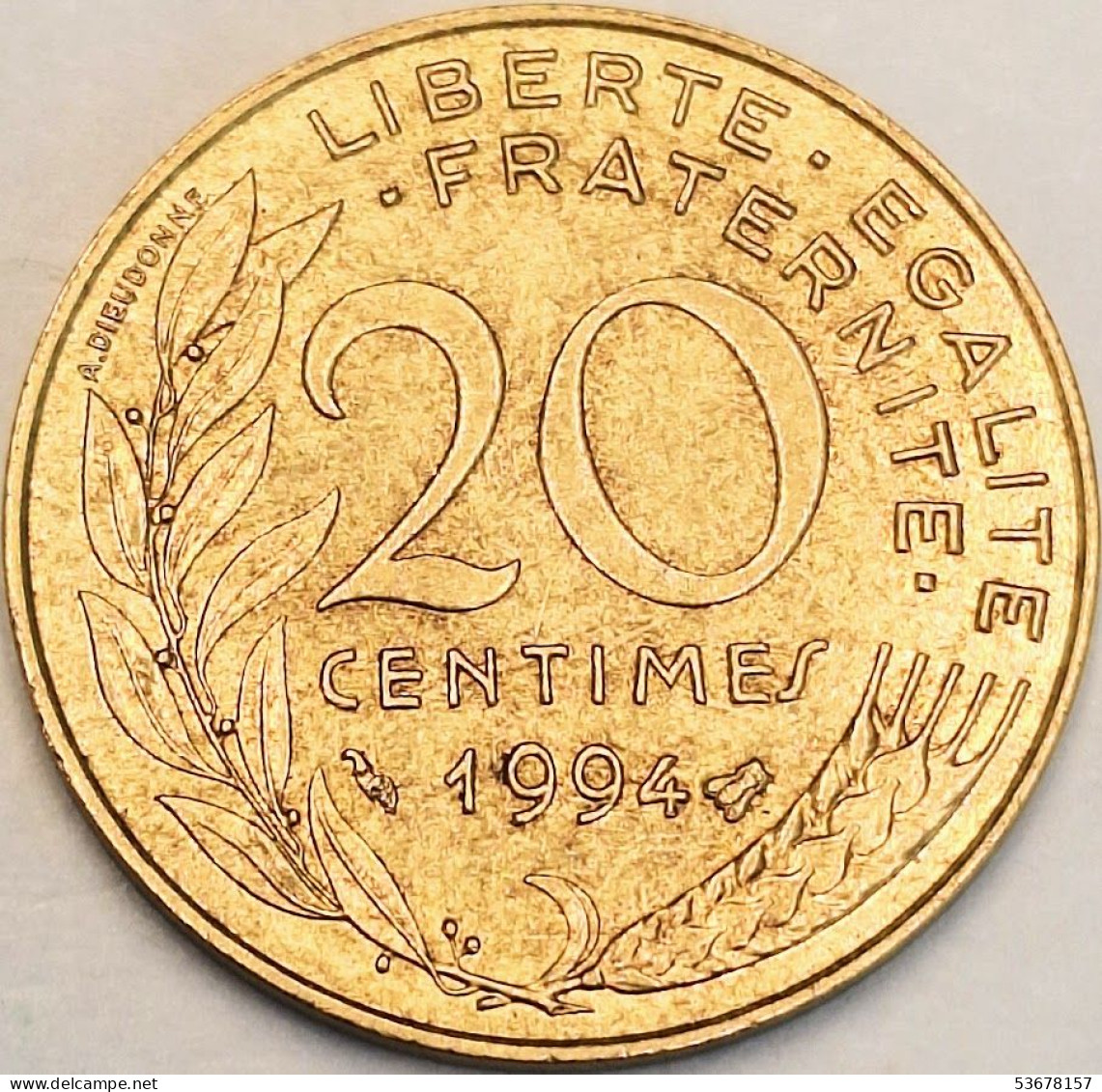 France - 20 Centimes 1994, KM# 930 (#4278) - 20 Centimes