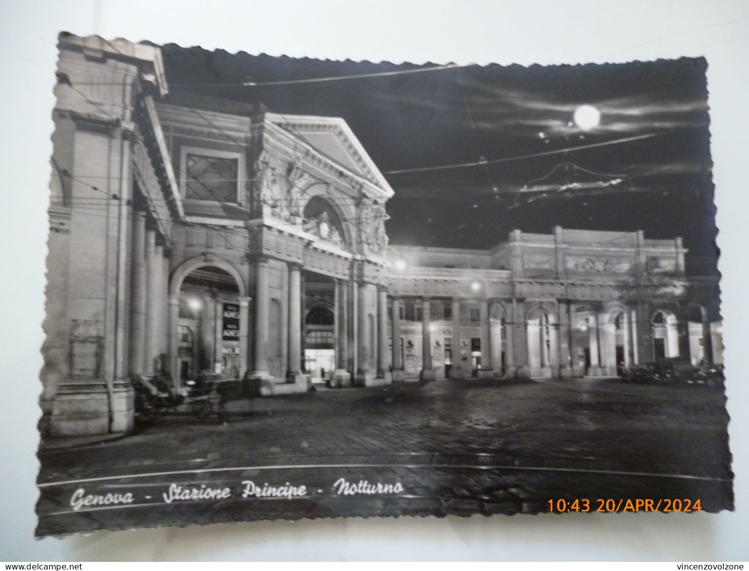 Cartolina Viaggiata "GENOVA Stazione Principe - Notturno" 1955 - Genova (Genoa)