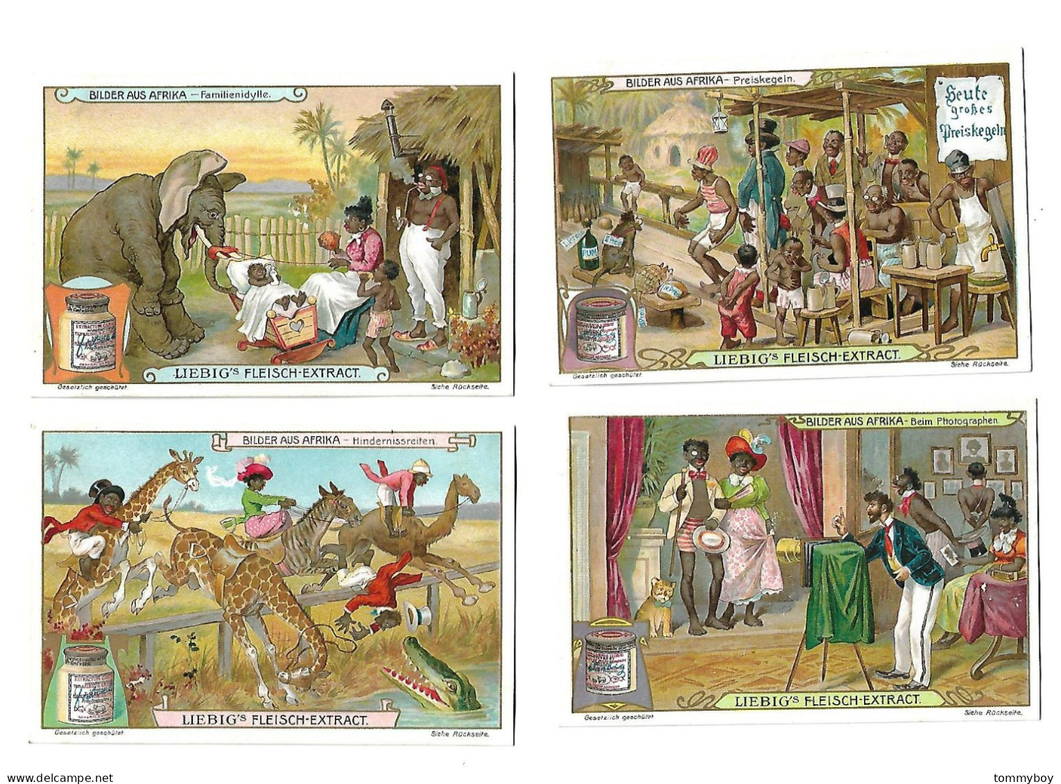 S 845, Liebig 6 Cards,   Bilder Aus Afrika  (German, Some Spots At The Back) - Liebig