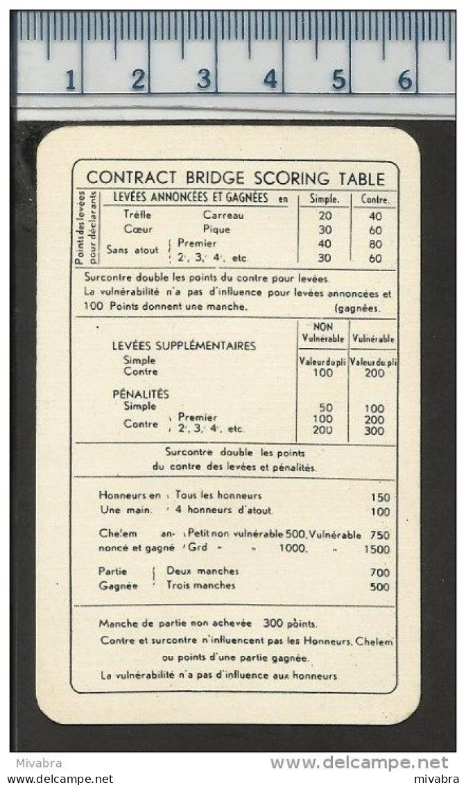 RUBINO PORTO OPORTO OLD DOURO PORT COMPAGNIE CHERUBIN ANTWERPEN BRIDGE SCORING TABLE SPEELKAART DOS D'UNE CARTE A JOUER - Carte Da Gioco