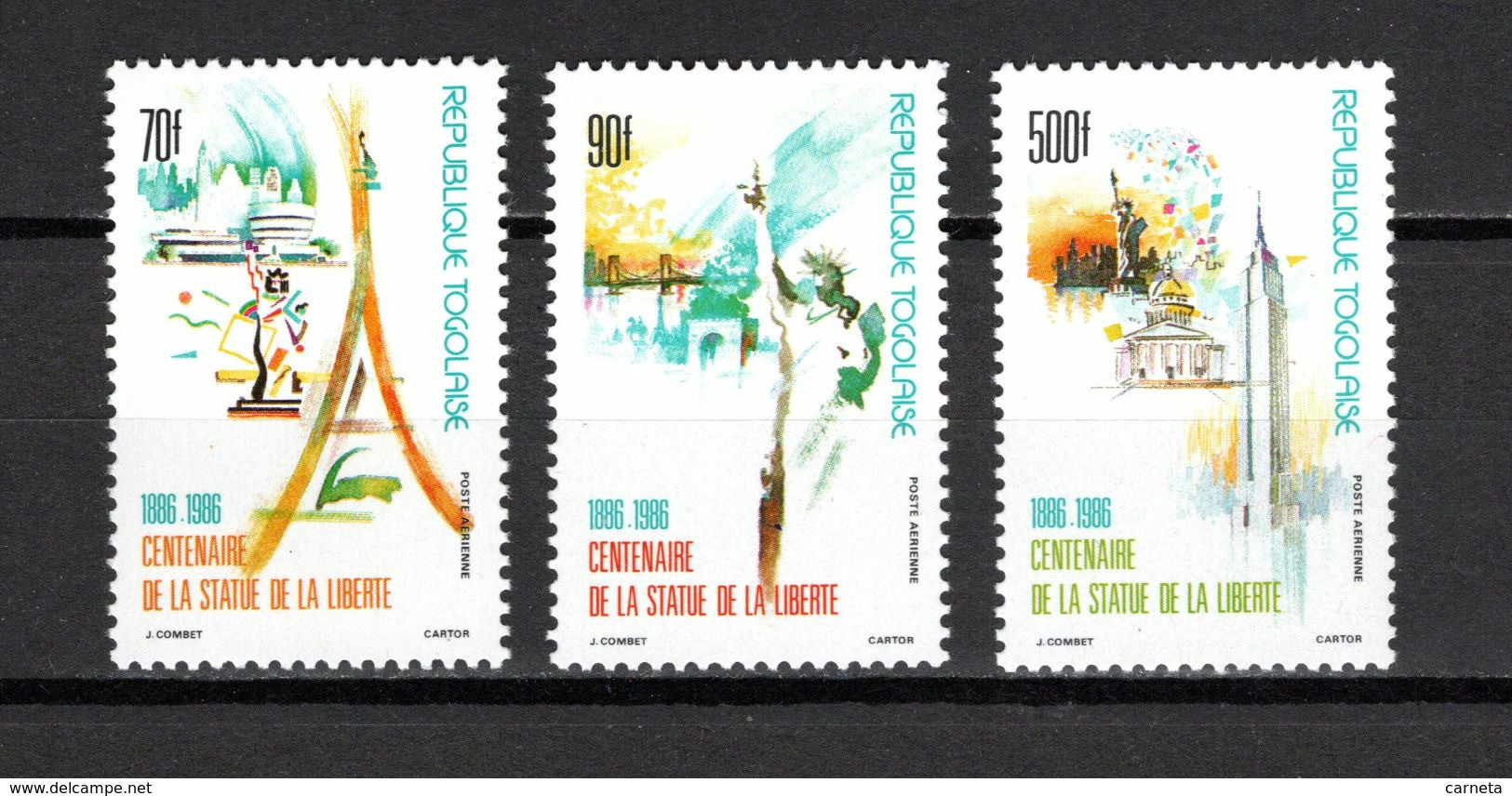 TOGO N° PA 591A à 593  NEUFS SANS CHARNIERE COTE  8.00€  STATUE DE LA LIBERTE - Togo (1960-...)