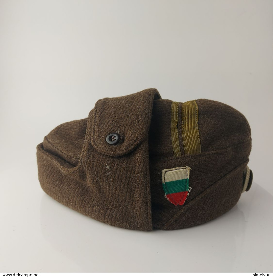 Vintage Communist Era Bulgarian Military Officer Winter Uniform Hat Cap #5544 - Herramientas Antiguas