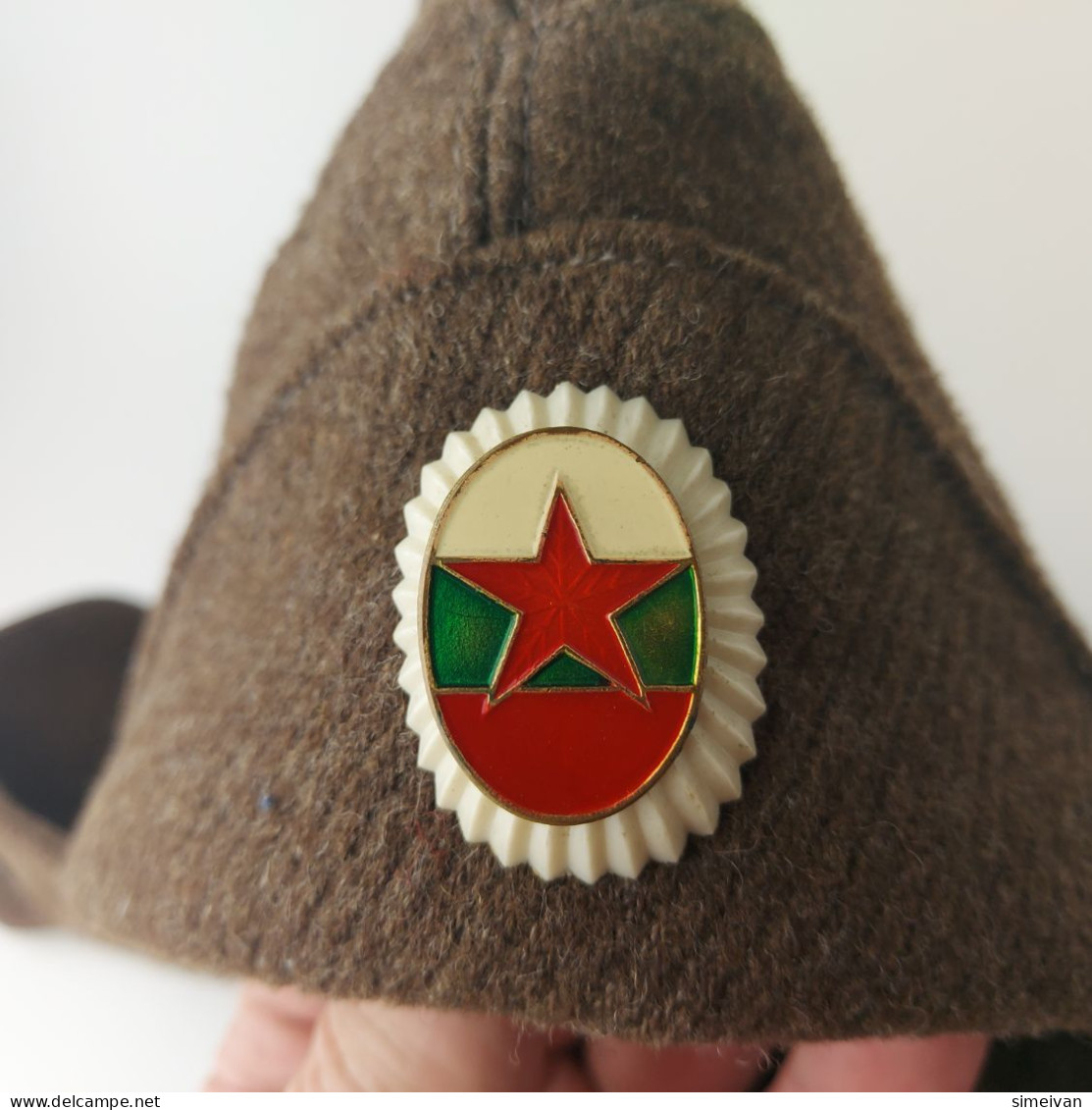 Vintage Communist Era Bulgarian Military Officer Winter Uniform Hat Cap #5544