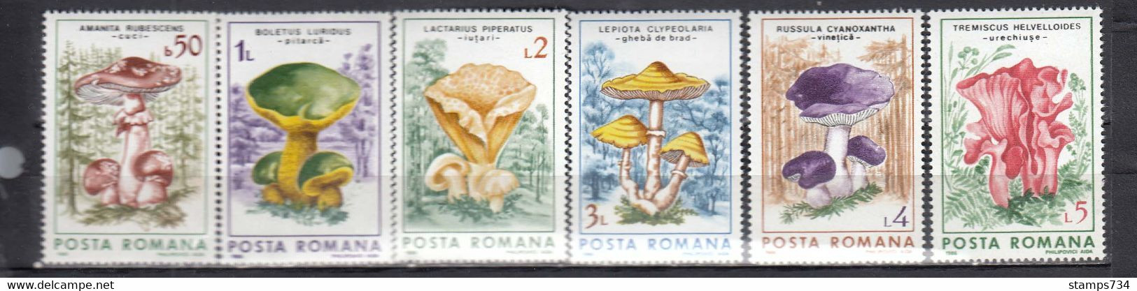 Romania 1986 - Mushrooms, Mi-Nr. 4288/93, MNH** - Nuevos