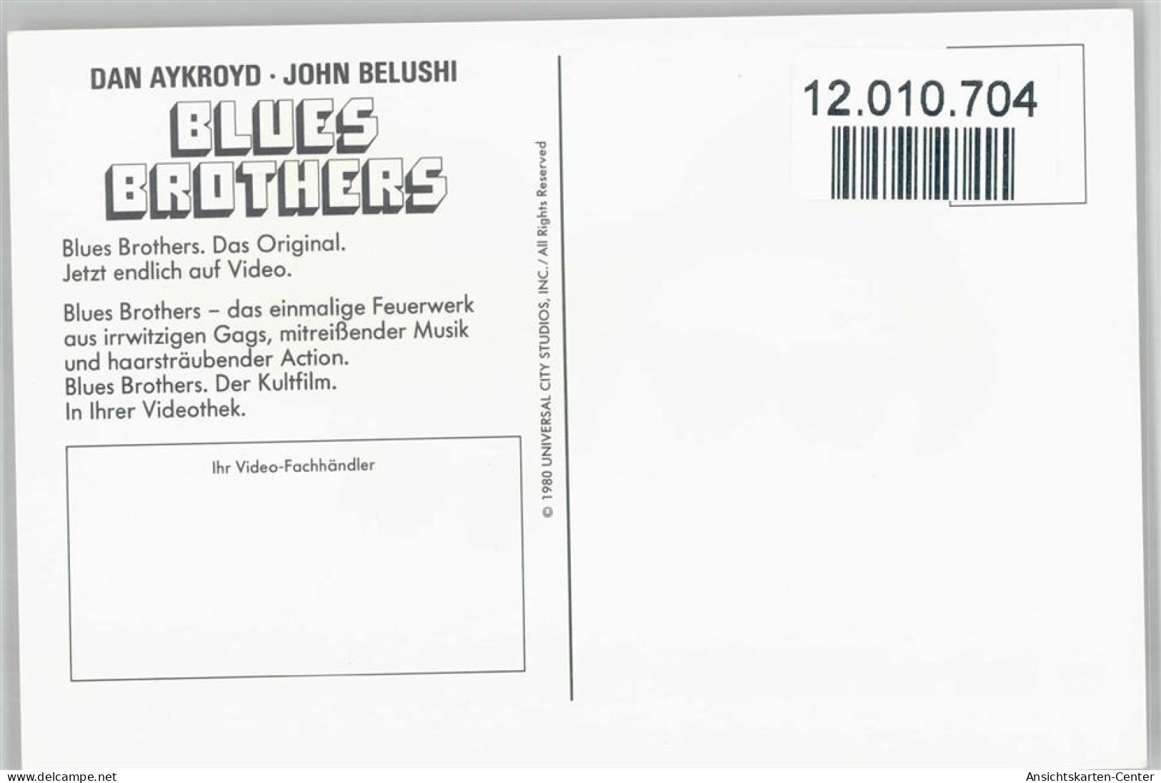 12010704 - Filmtitel Blue Brothers Mit John Belushi - - Autres & Non Classés