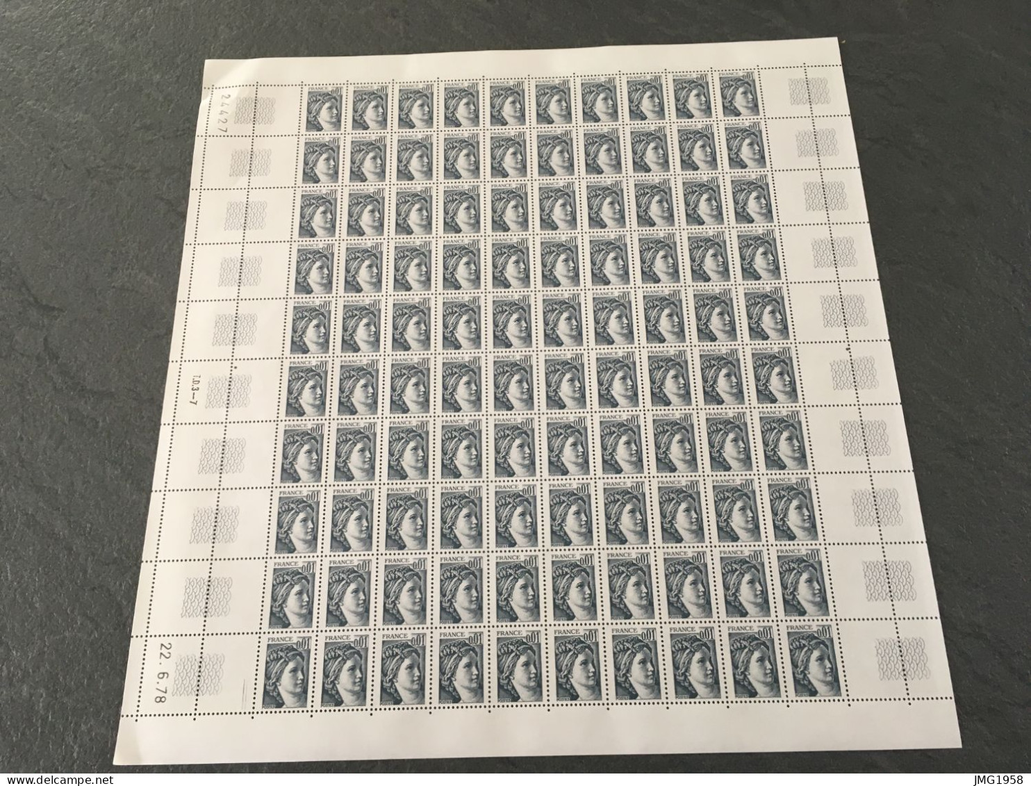 7 FEUILLES COMPLETES  TIMBRES SABINE GANDON -  LES 7 NUMEROS DE FEUILLES SE SUIVENT 1978 - Feuilles Complètes