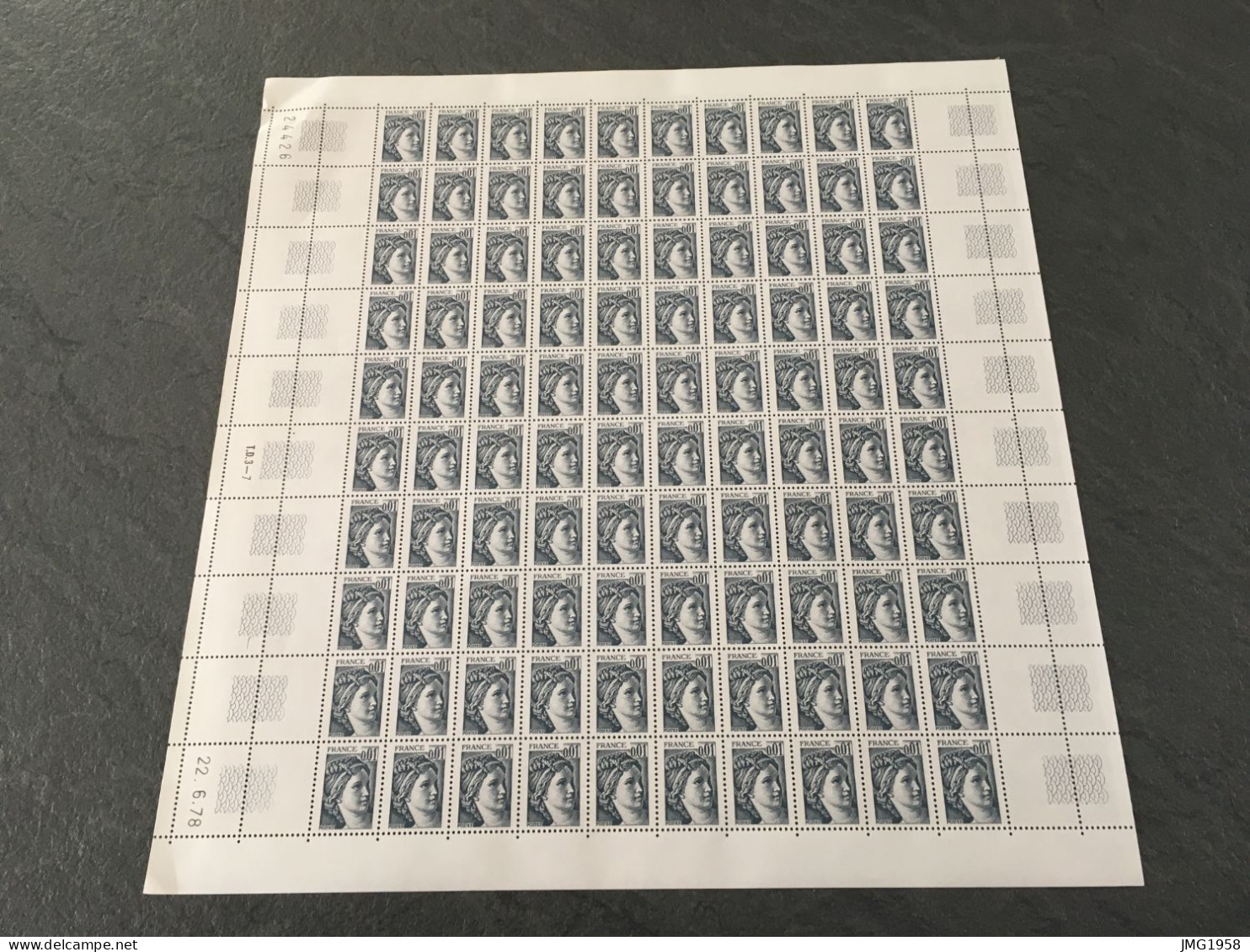 7 FEUILLES COMPLETES  TIMBRES SABINE GANDON -  LES 7 NUMEROS DE FEUILLES SE SUIVENT 1978 - Full Sheets