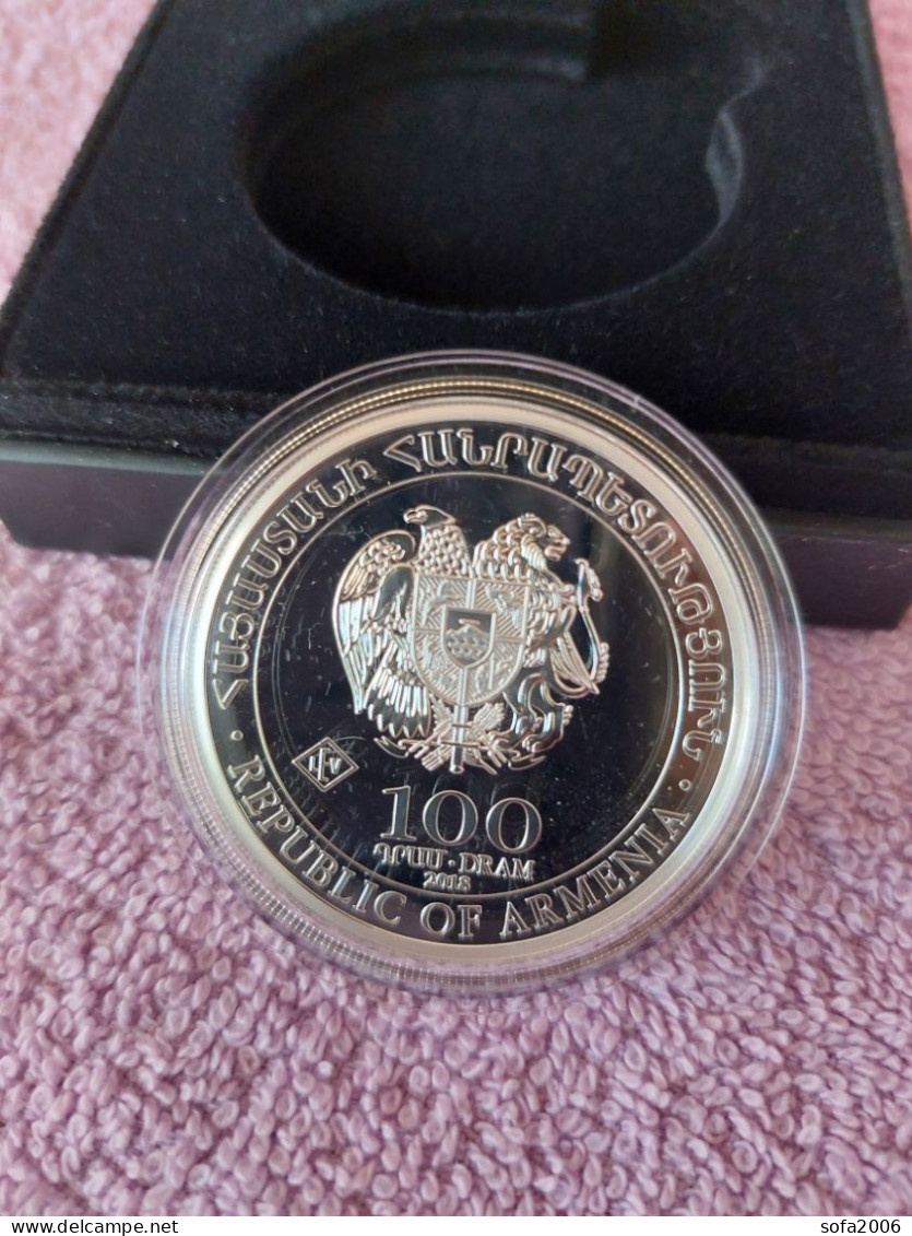 Armenien / Armenie / Armenia .2018 FIFA WORLD CUP.RUSSIA.silver Coin In Box  PROOF - Arménie