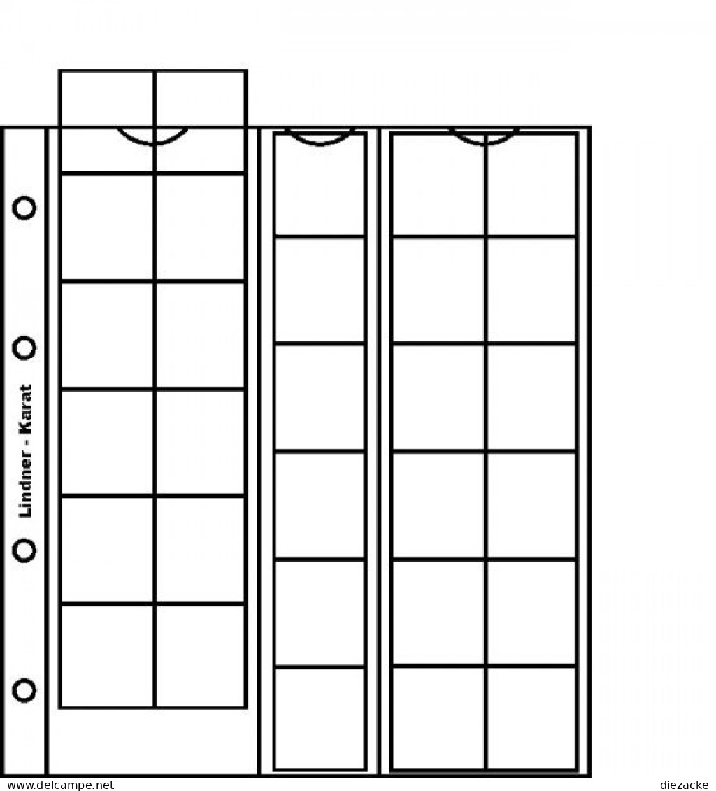 Lindner Münzblätter Karat Für 30 Münzen Bis 30 Mm Ø (5er Pack) K4W Neu - Materiaal