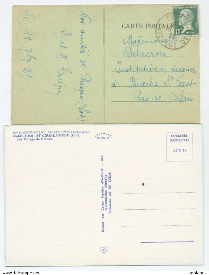 LOT 1 CPA + 4 CPM 46 (Mercues, Pont De Rhodes, St Cere, St Cirq Lapopie, Grotte De Presque) - Other & Unclassified